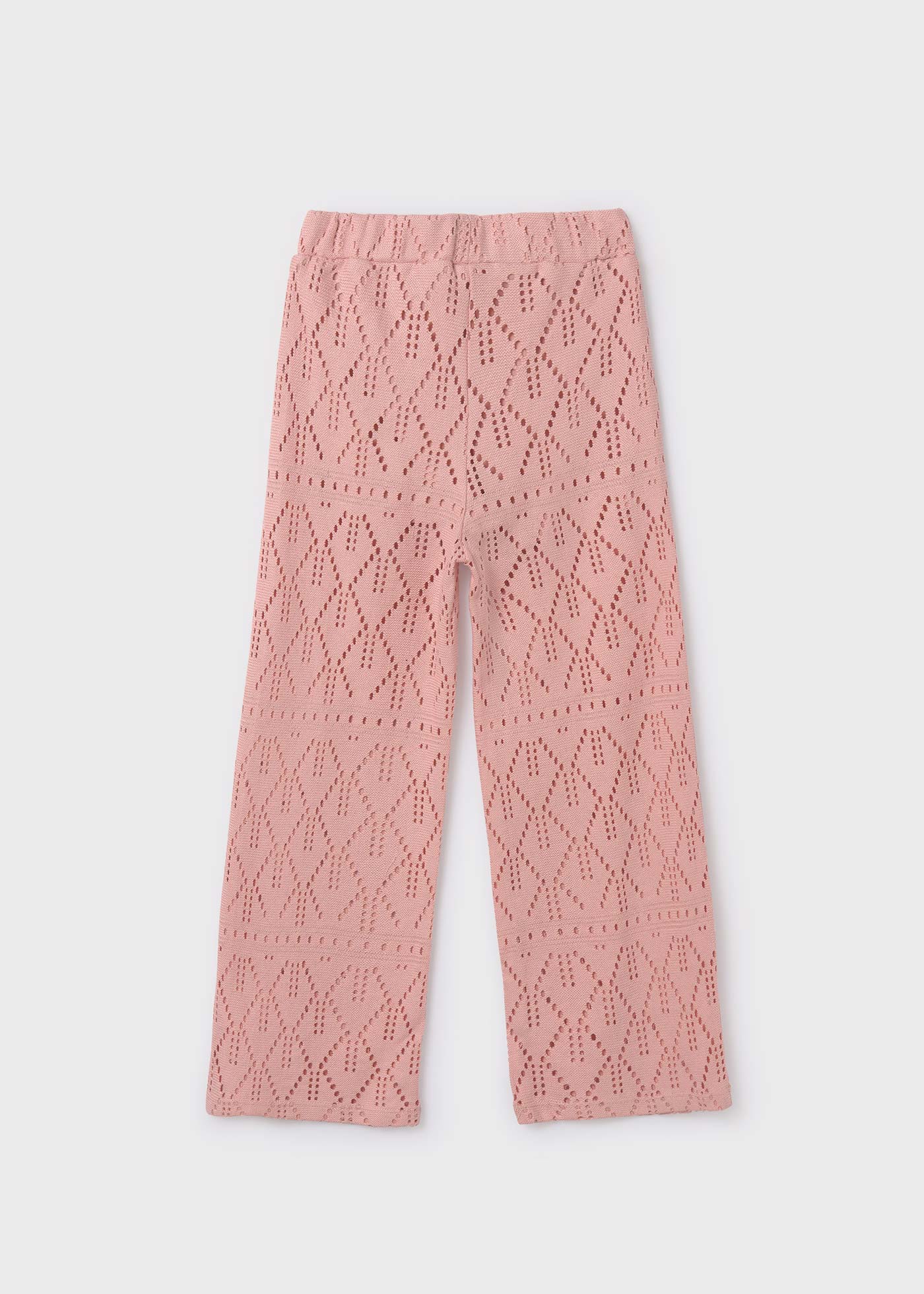 6504 Openwork Lace Pants for Teen Girls - Tulip Rose Floral Design, Comfortable & Stylish for Summer, Beach, and Casual Outings