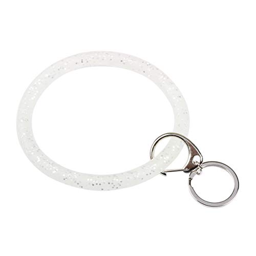 Silicone Hoop Keychain - Glittered White