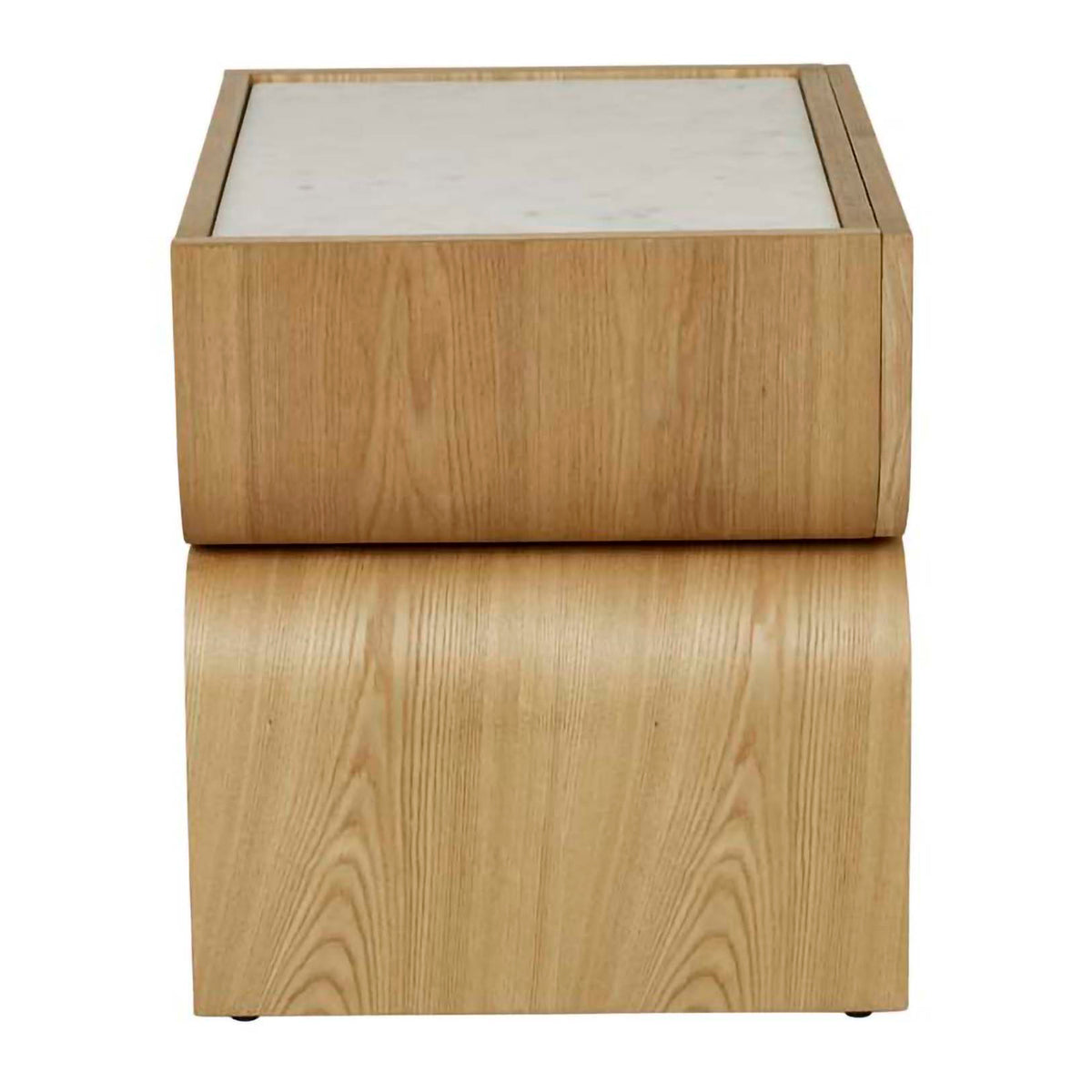 Artie Arc Marble Bedside Table - Modern Nightstand with Marble Top & Wooden Legs for Bedroom, Living Room, or Office - Perfect for Storing Books, Lamps & Bedroom Essentials