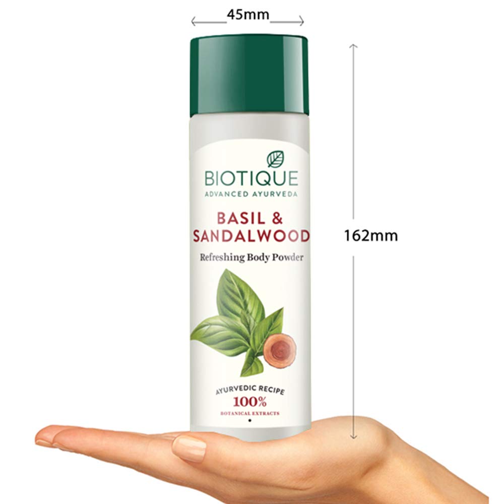 Biotique Bio Apricot Refreshing Body Wash 190ml & Biotique Bio Basil Sandalwood Body Powder 150g - Natural Ayurvedic Skincare Set for Daily Shower and Refreshing Aftercare