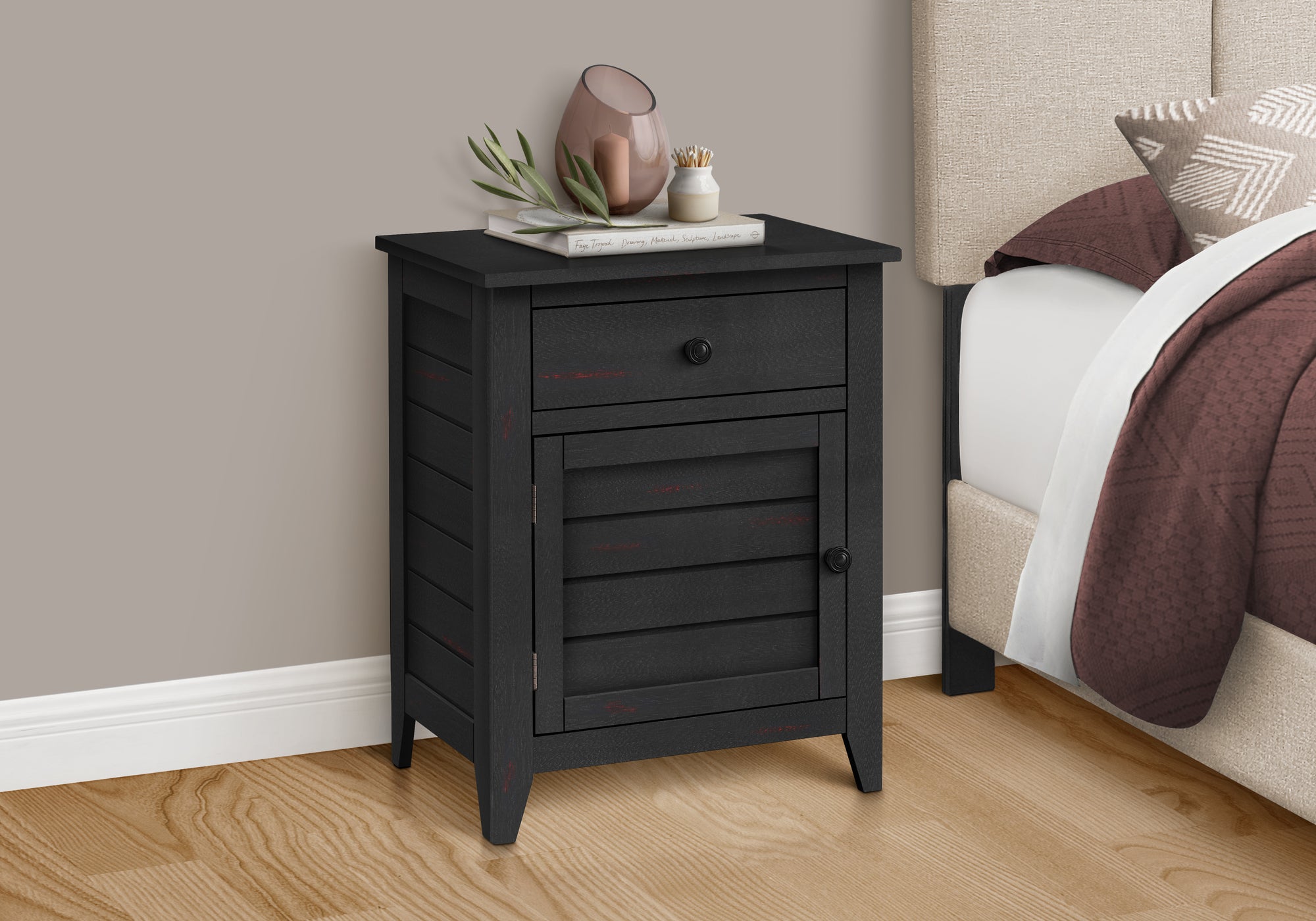 Coastal Black Accent Table - Modern Side Table for Living Room, Bedroom & Office - Perfect for Home Decor & Small Spaces