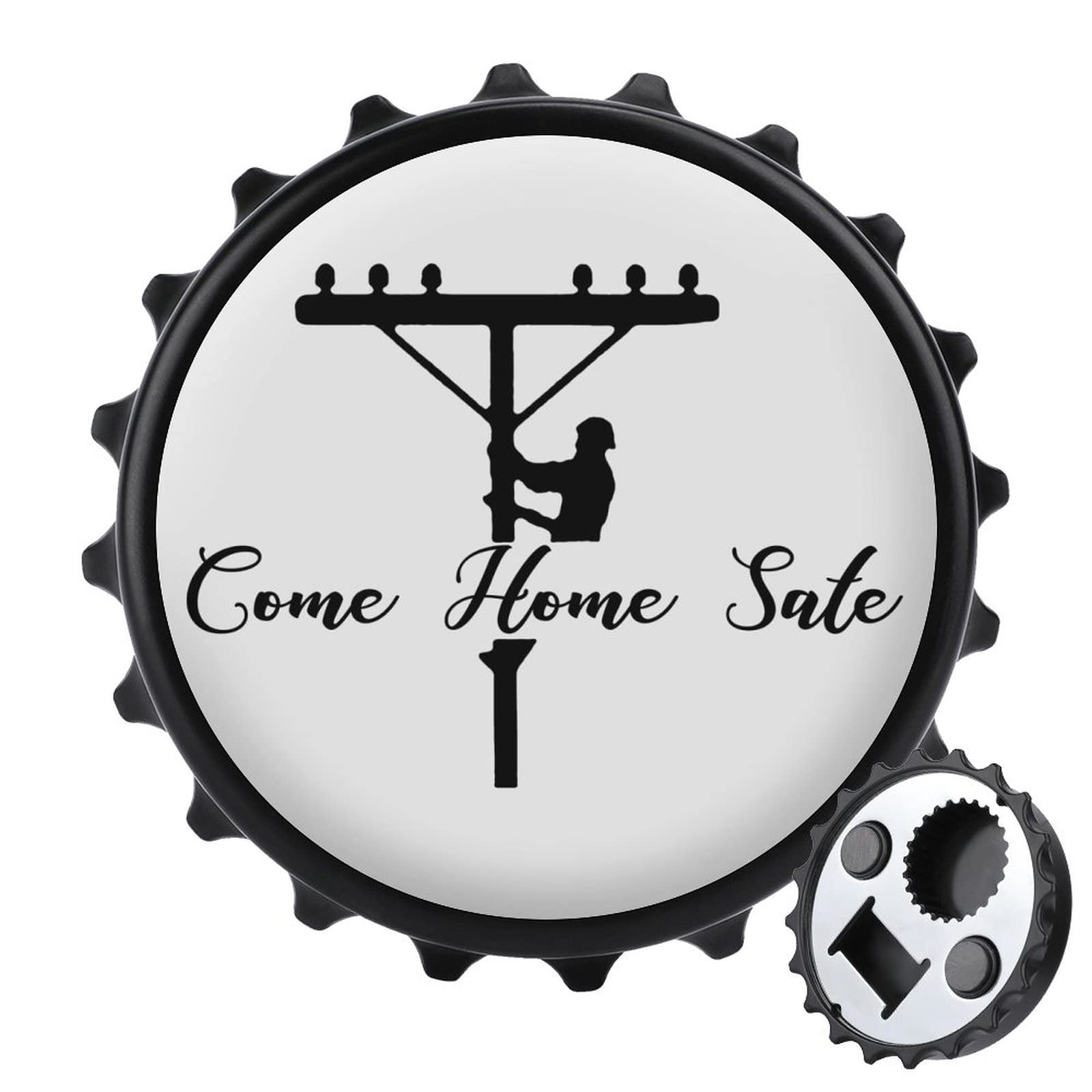 Lineman Bear Bottle Opener & Fridge Magnet - Durable Refrigerator Decor for Electricians & Utility Workers - Perfect for Home, Garage, or Workshop Use