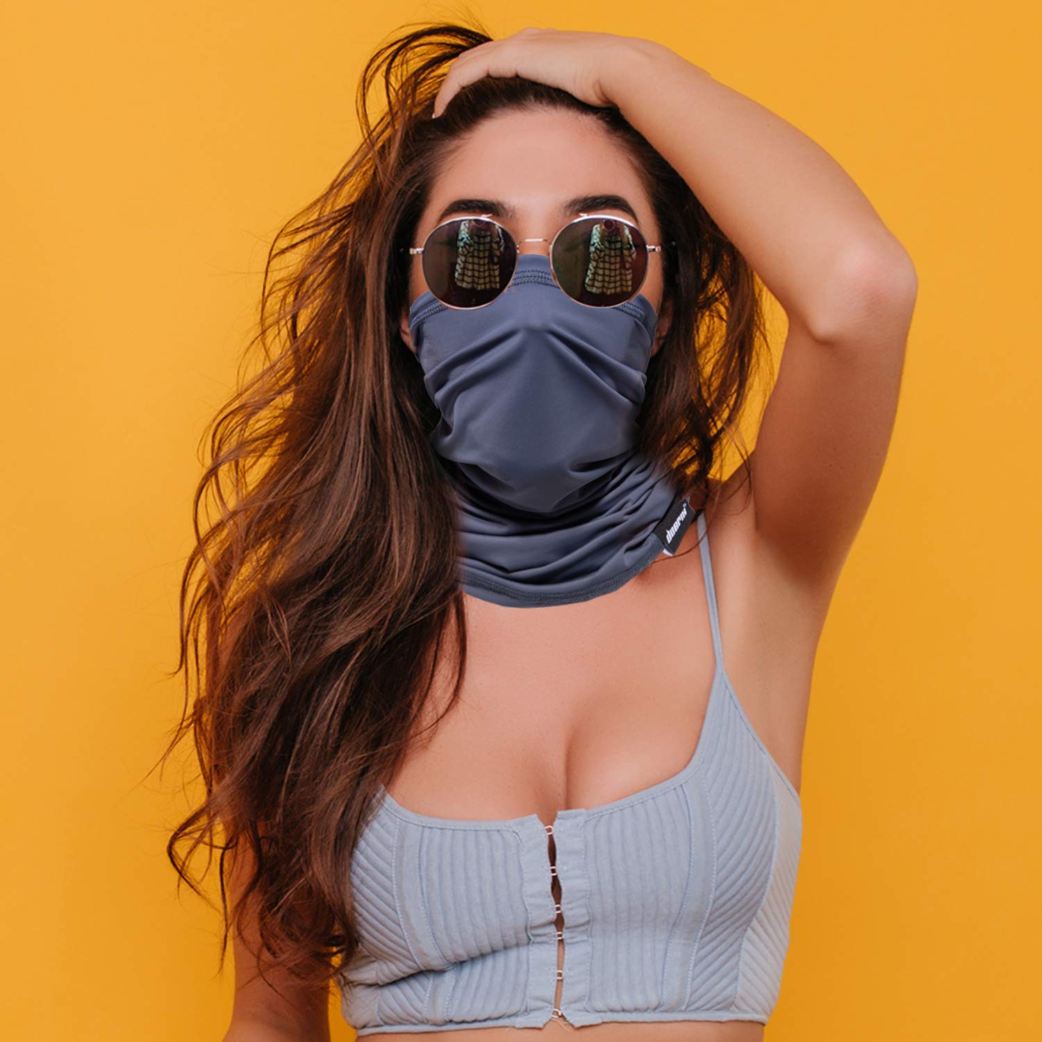 Reusable Neck Gaiter Face Mask - Washable Cloth Bandana for Sun & Dust Protection - Balaclava Scarf Shield (Solid Gray, 2-Pack) - Perfect for Outdoor Sports, Hiking & Daily Commute