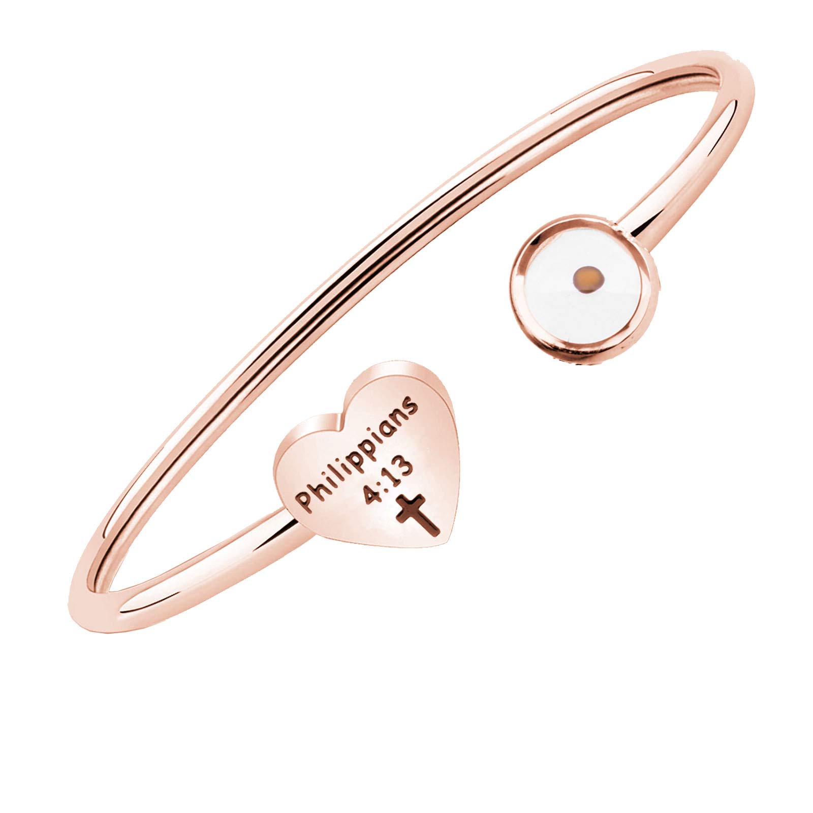 Rose Gold Inspirational Faith Bracelet with Mustard Seed Charm - Adjustable Christian Jewelry for Women - Perfect for Daily Wear, Church, Prayer & Gift Giving