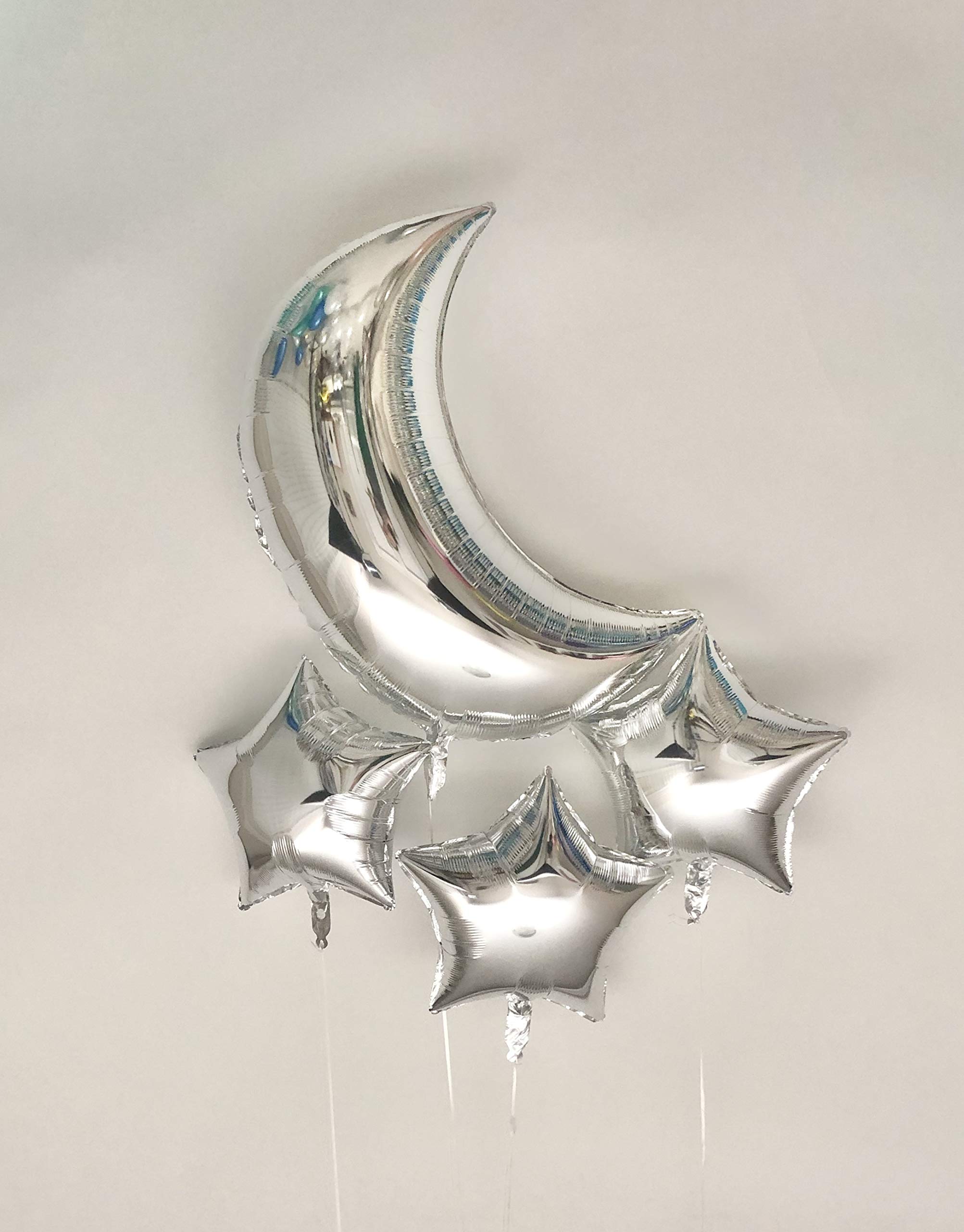 Sweet Moon 20-Piece Moon and Star Balloons Bouquet Set - Blue Agate Marble Design for Baby Showers, Birthday Parties, Gender Reveals, Bridal Showers, Eid & Ramadan Celebrations - Perfect for Indoor & Outdoor Party Decorations