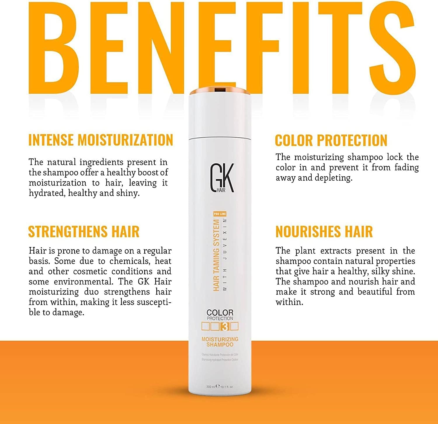 GK Hair Global Keratin Moisturizing Shampoo & Conditioner Set 1000ml with Leave-in Spray 120ml - Repair Dry Damaged Hair for Smooth Silky Strands | Salon Quality Hair Care for Daily Use & Professional Styling