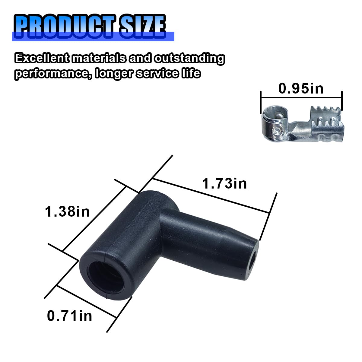 8 PCS High-Performance Car Spark Plug Boot Terminal Kit - 90 Degree HEI Distributor & Coil Boots with Heat-Resistant Silicone - Compatible with 6mm-10mm Spark Plug Wires - Perfect for Engine Maintenance & Performance Upgrades