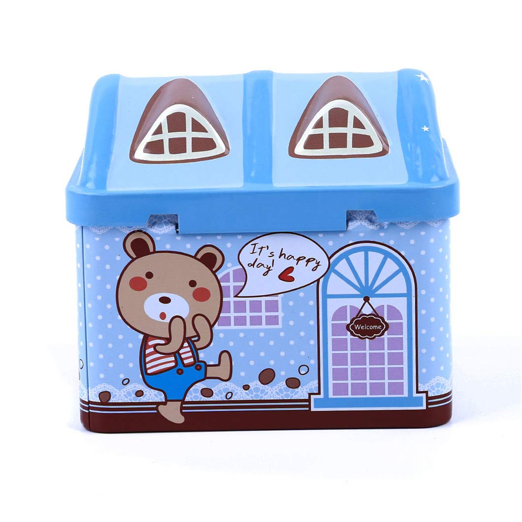 Creative Metal House-Shaped Piggy Bank with Key Lock - Money Saving Coin Box for Kids & Adults - Secure Cash Storage for Home Decor & Gifts
