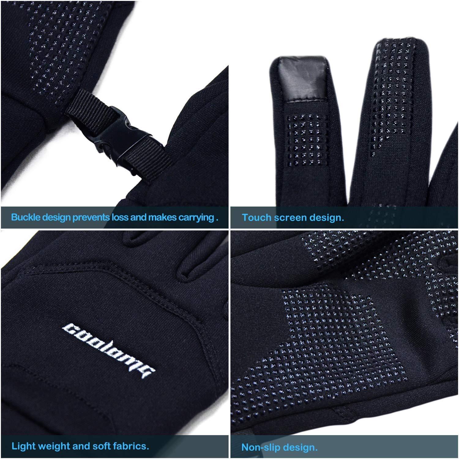 Coolomg Thermal Touchscreen Gloves for Men & Women - Winter Sports, Snowboarding, Skiing, Biking & Running - ST001 - Perfect for Cold Weather Outdoor Activities