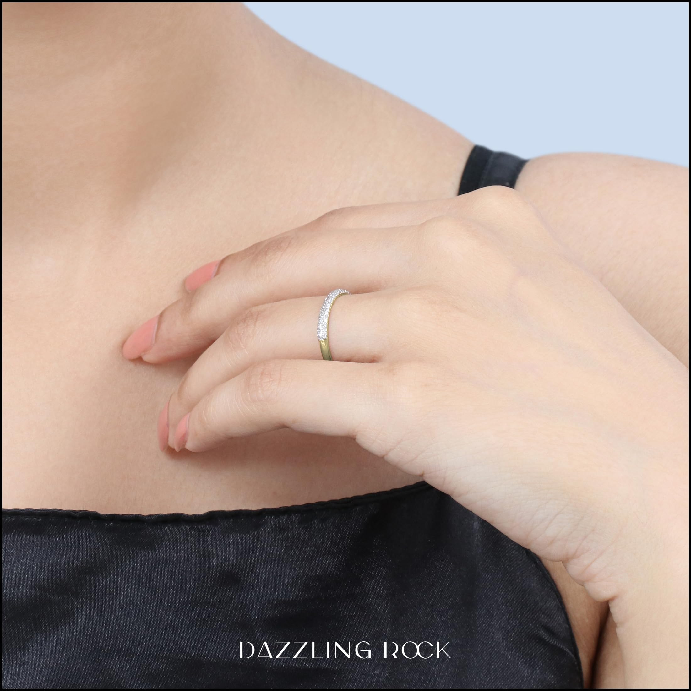 0.16 Cttw 10K Solid Gold Round White Diamond Women's Stackable Wedding Band Ring - Perfect for Bridal, Anniversary, and Everyday Elegance