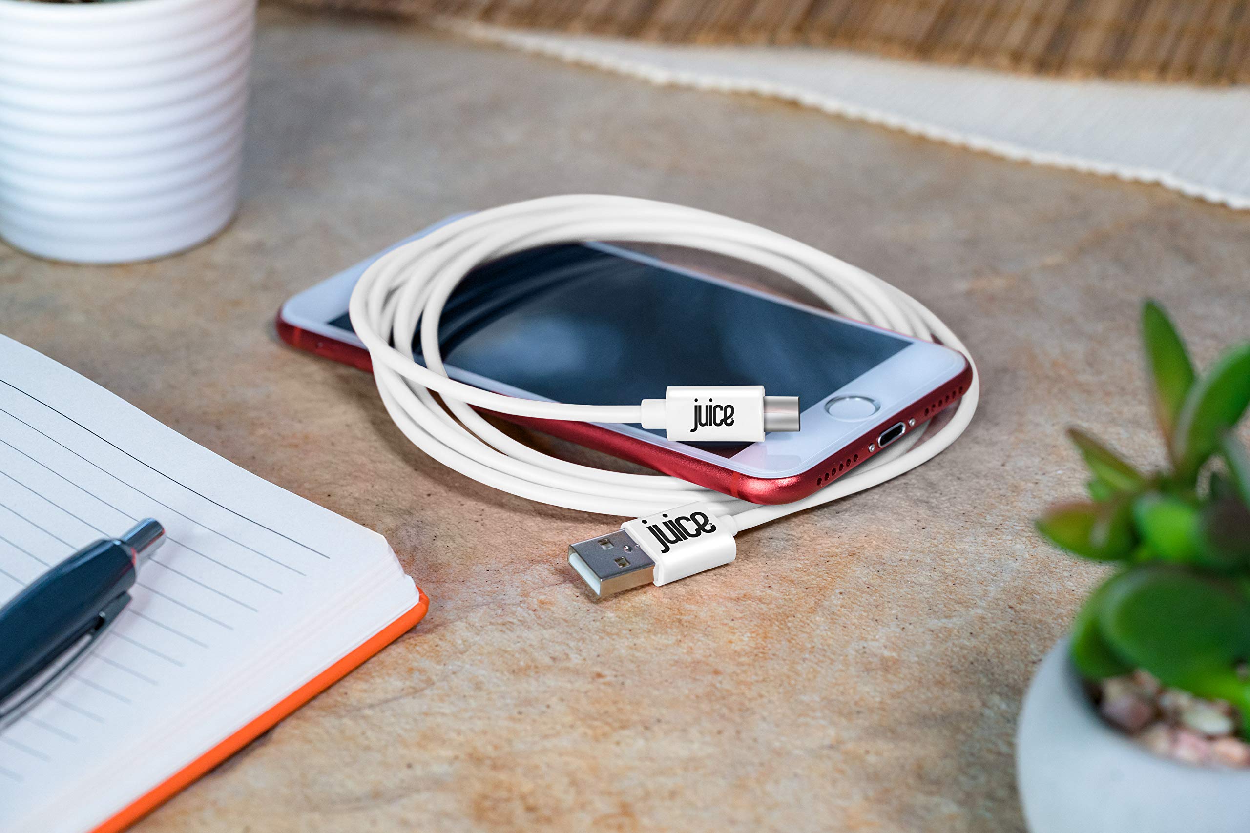 2m USB Type C Fast Charging & Data Sync Cable for Samsung Galaxy S20/S10/S9/S8, Huawei P30/P20, Sony Xperia, iPad 2020/Pro/Air - Durable Nylon Braided White Cable - Perfect for Home, Office & Travel Charging