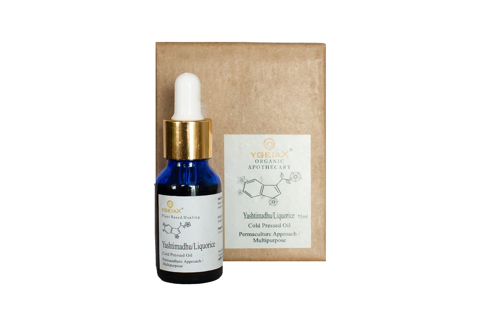 Organic Yashtimadhu Oil (Licorice Root Essential Oil) - 100% Pure, Food Grade, Edible, 15 mL - Natural Flavoring for Tea, Baking & Aromatherapy