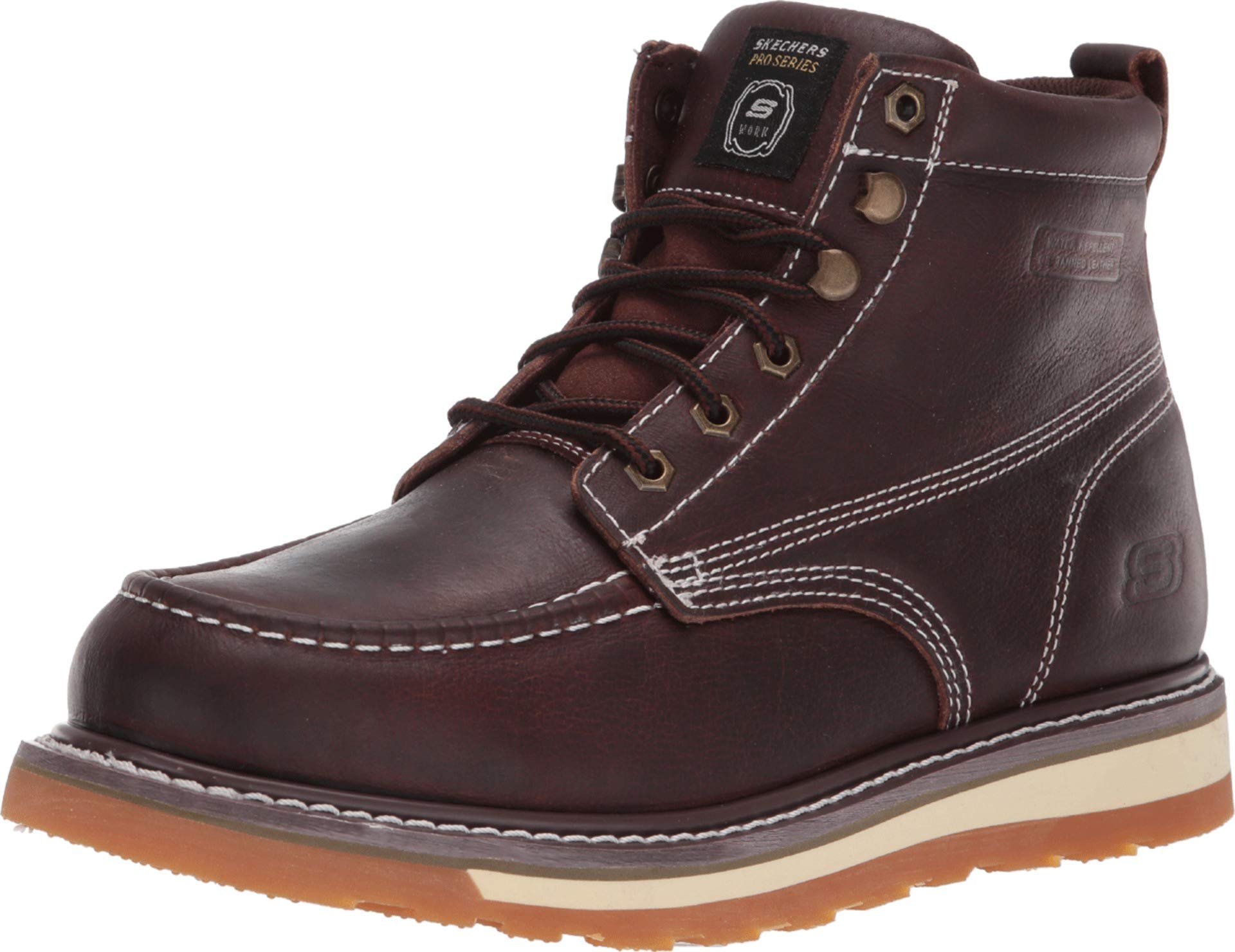 Skechers Work Men's Boydton Steel Toe Work Boots - Slip Resistant, Comfortable & Durable for Construction, Warehouse & Outdoor Jobs