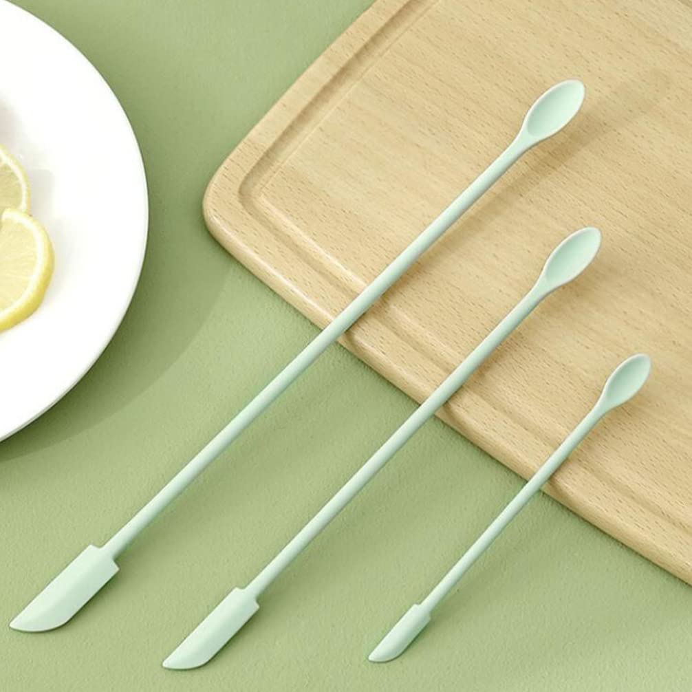 HEMOTON 3-Piece Silicone Jar Spatula Set - Mini Scraper for Jams, Lotions & Creams - Thin Design for Beauty Bottles & Facial Tools - Perfect for Kitchen, BBQ & Makeup Application