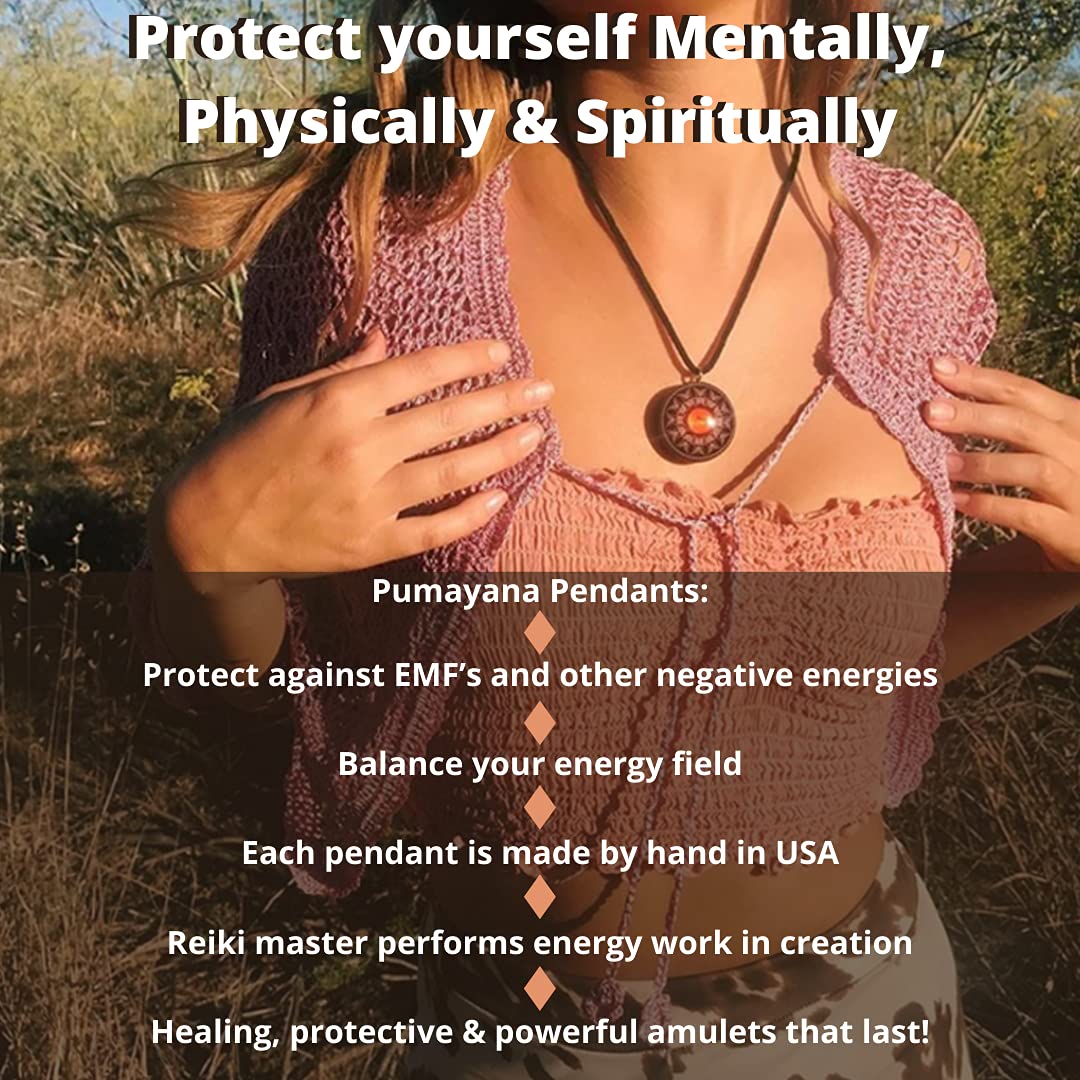 Orgone Energy Pendant Necklace - Natural Healing Orgonite Amulet with Tesla Coil Technology for EMF Protection & Positive Energy - Perfect for Meditation, Spiritual Balance & Daily Wear