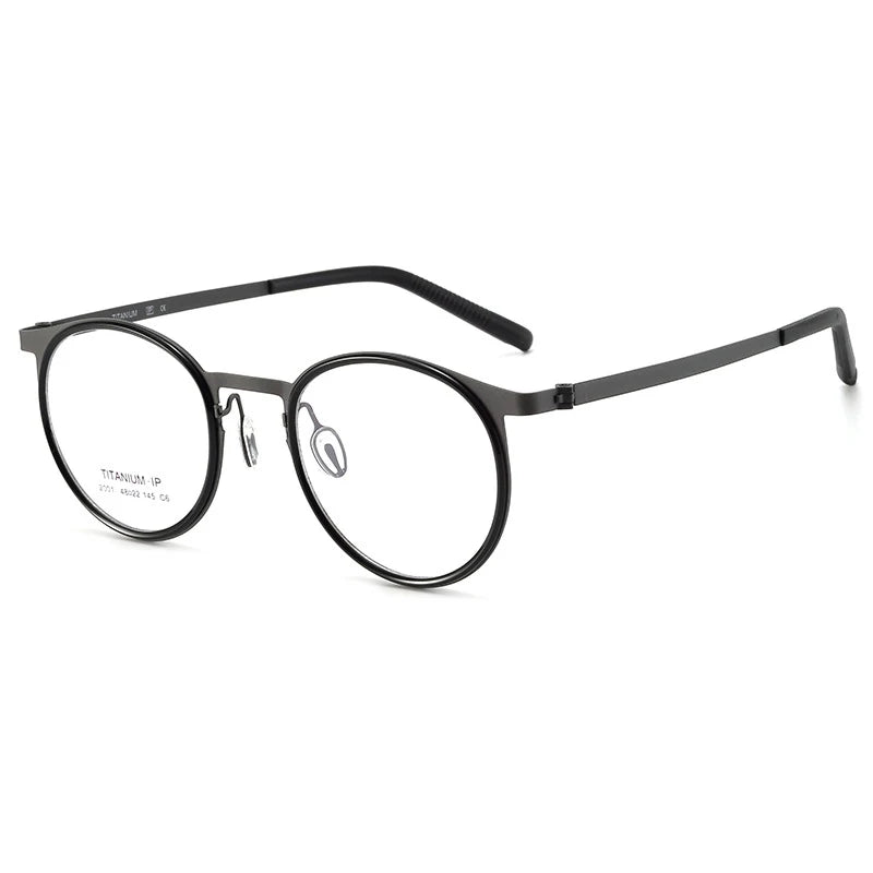Bclear Women's Full Rim Round Titanium Eyeglasses L2001 - Lightweight & Durable Eyewear for Work, Reading & Fashion