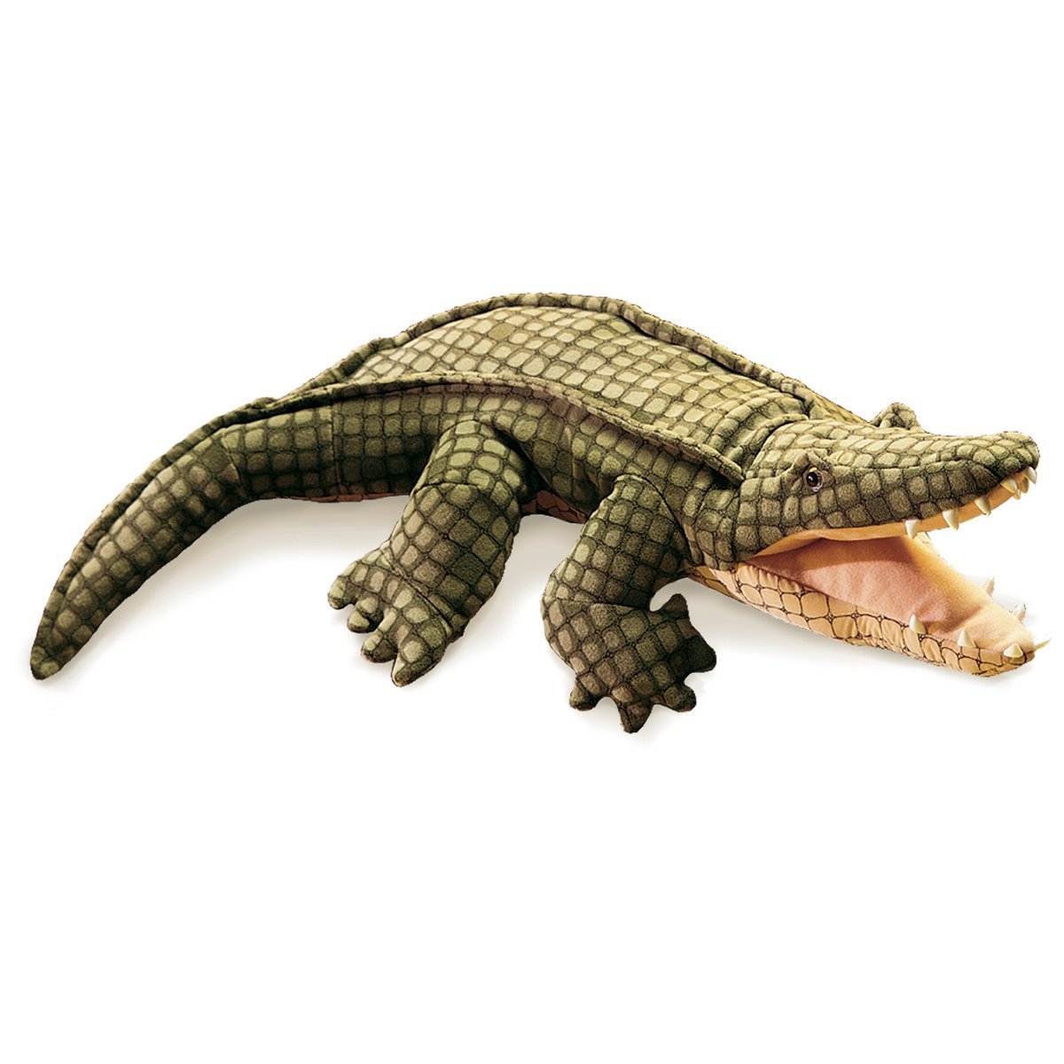 Folkmanis Alligator Hand Puppet - Realistic Stuffed Animal Puppet for Kids, Storytelling, and Educational Play | Perfect for Classroom, Theater, and Imaginative Play