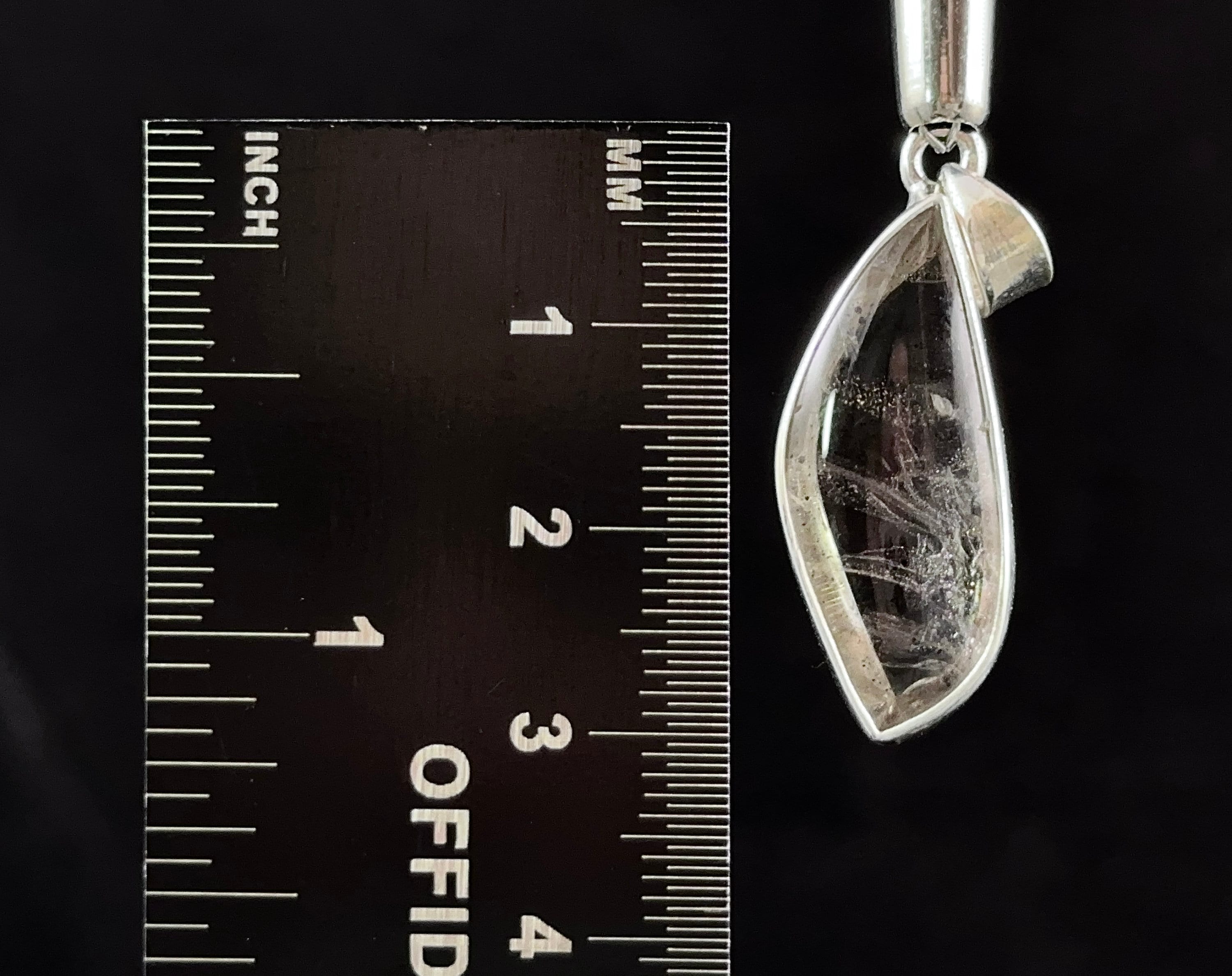 Rare Pink Fire Quartz Crystal Pendant - Covellite Crystal with Polished Finish in Sterling Silver Bezel Setting | Elegant Jewelry for Women, Spiritual Healing & Special Occasion Gifts