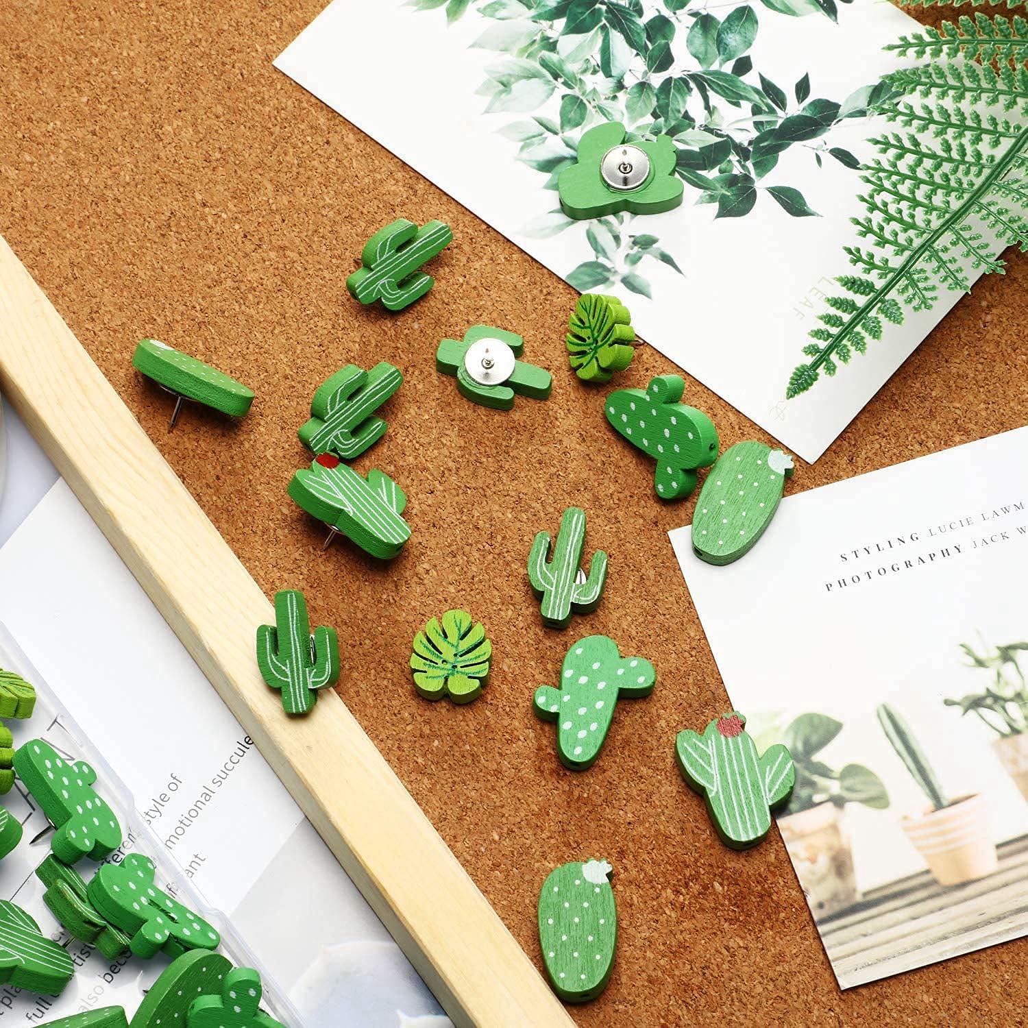 Decorative Push Pins for Cork Board - 30 Pcs Cute Thumb Tacks with Plant Design | Perfect for Office, Home, School Bulletin Boards & DIY Craft Projects