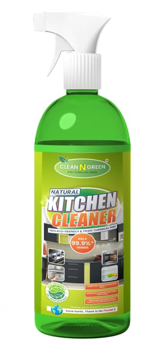 CLEANNGREEN All-Natural Kitchen Cleaner Spray - Eco-Friendly, Non-Toxic Degreaser for Stovetops, Countertops & Appliances | Perfect for Daily Cleaning, Tough Grease Removal & Food Prep Areas