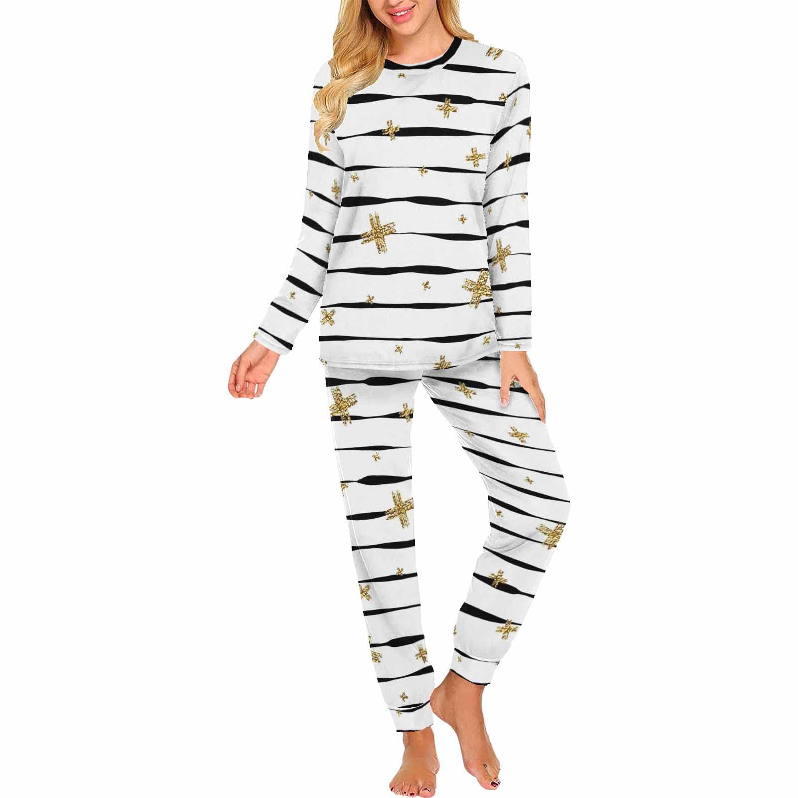 InterestPrint Women's Dandelion & Anchor Print 2-Piece Pajama Set - Soft Sleepwear, Lounge Pjs for Women - Perfect for Sleepovers, Relaxing at Home & Cozy Nights