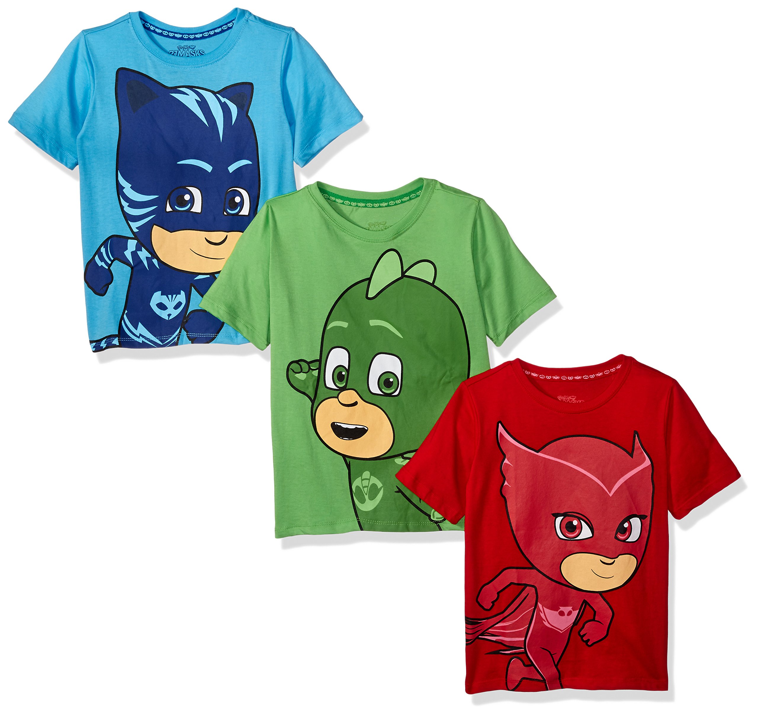 PJ Masks Boys 3 Pack T-Shirts - Superhero Costume Tees for Kids | Perfect for Halloween, Birthday Parties & Dress-Up Play