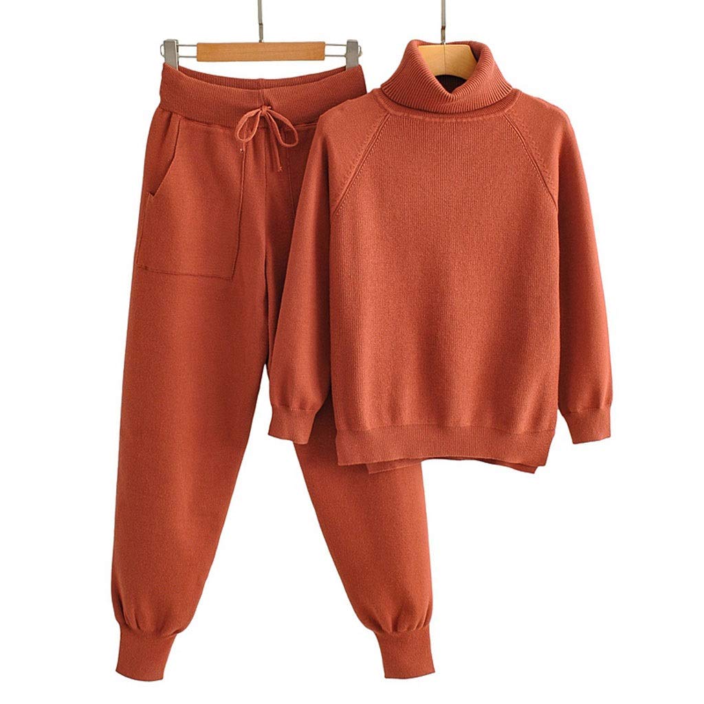 Women's Winter Turtleneck Sweater and Pants Set - Soft Knit Jumper Outfit for Autumn & Winter - Cozy Casual Office Wear (Color B) | Perfect for Work, Date Night & Holiday Gatherings