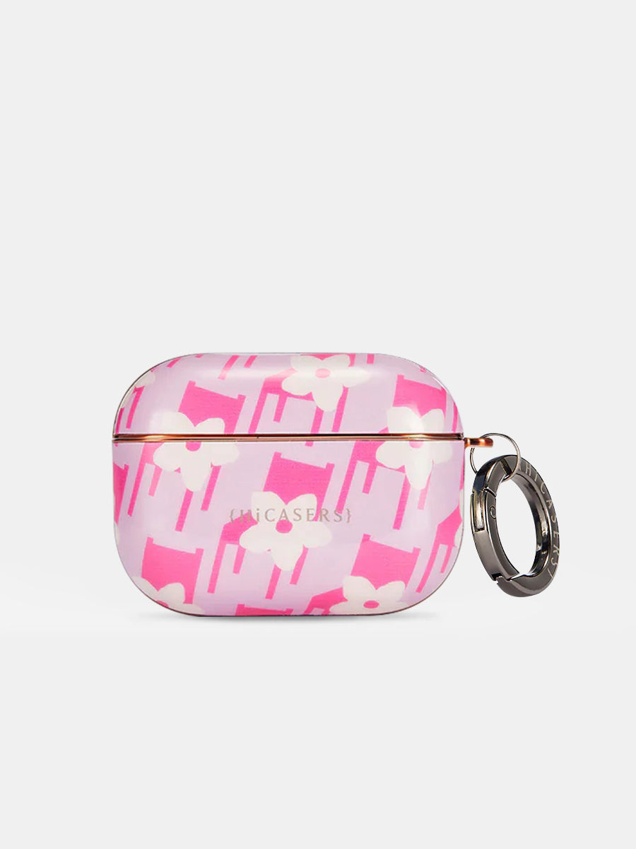 Blossoms AirPod Case - Mauve Pink Floral Design for Midday Break Chair Relaxation | Perfect for Office, Home, or Travel Use