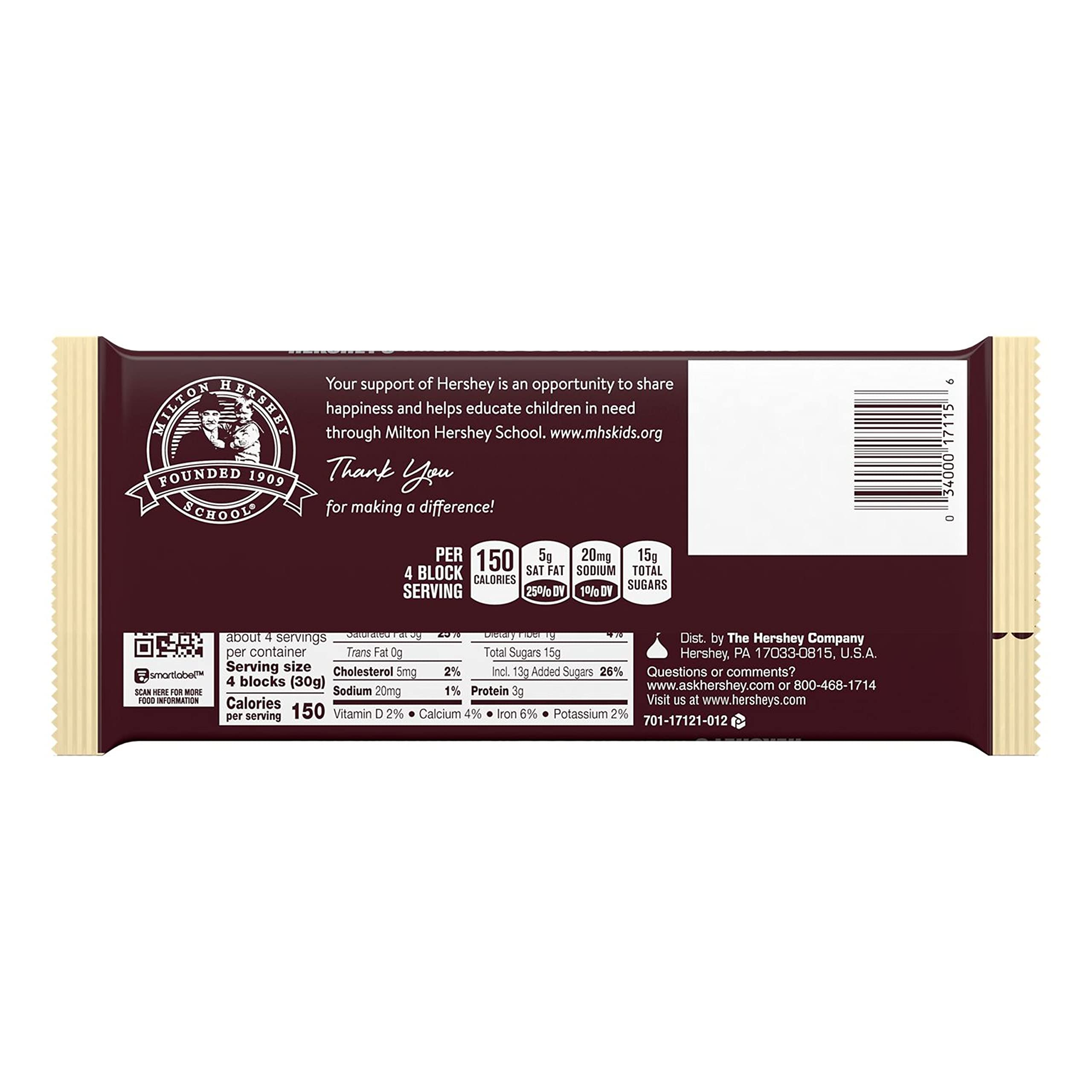 HERSHEY'S Milk Chocolate with Almonds Candy Bar - 4.25 oz - Perfect for Halloween Treats, Party Favors & Gift Giving