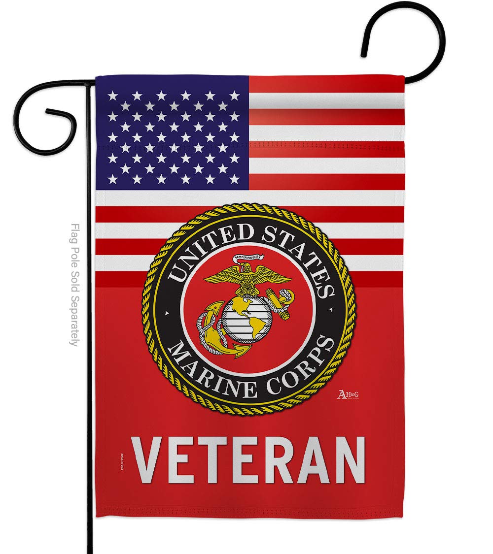 Americana Home & Garden G142617-BO 13x18.5 Inch Double-Sided US Marine Corps Veteran Garden Flag - Patriotic Armed Forces Vertical Decorative Banner for Yard, House & Outdoor Decor - Perfect for Memorial Day, Veterans Day & Military Appreciation Gifts
