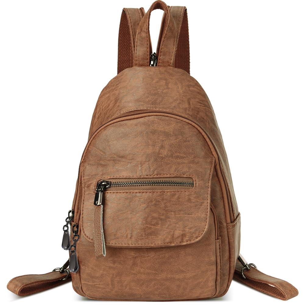 Stylish Women's PU Leather Small Backpack Purse - Convertible Sling Bag for Daily Use, Travel & Work | Fashionable Ladies Shoulder Bag