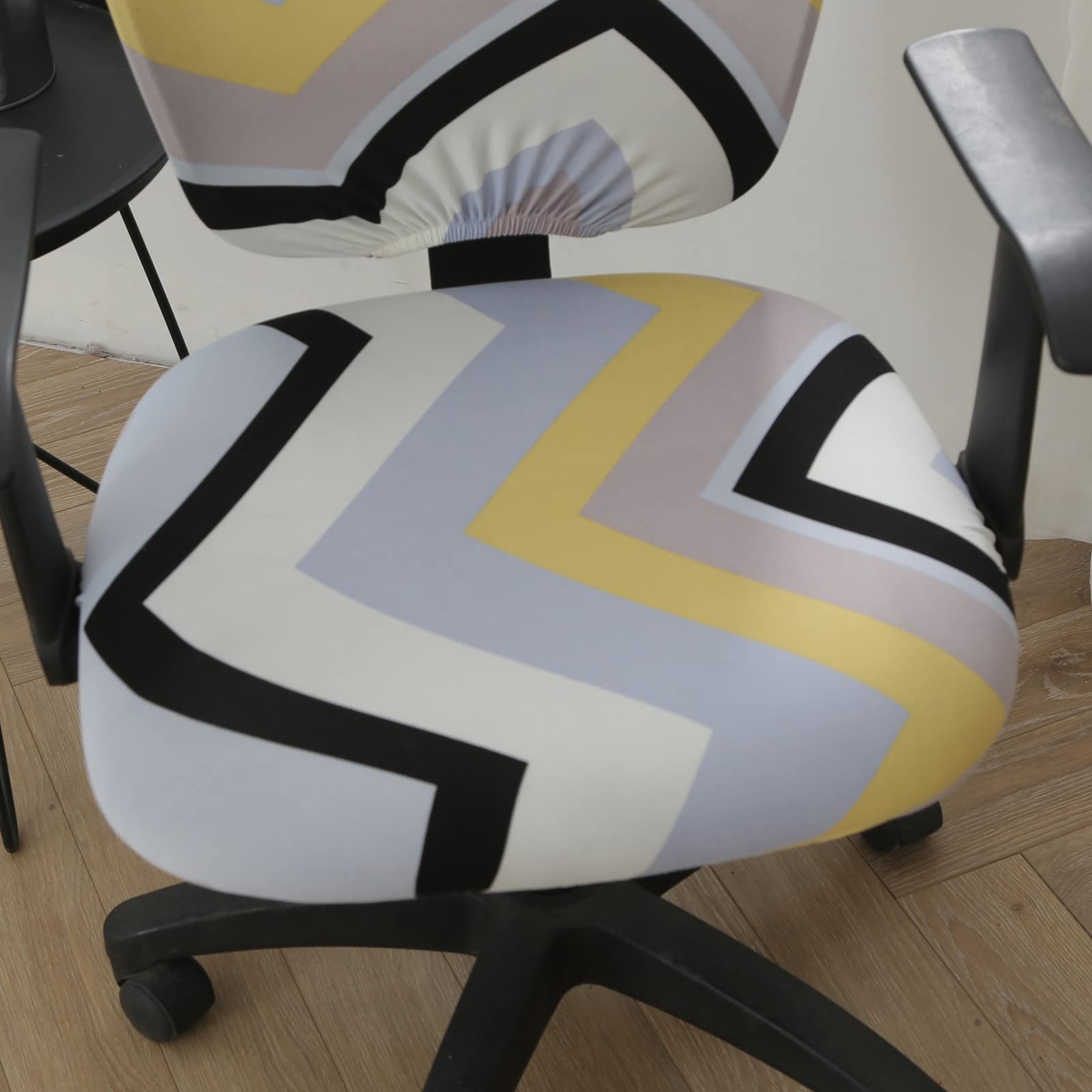 2-Piece Stretch Spandex Office Chair Cover - Universal Fit for Computer, Swivel & Rotating Chairs - Protects from Dust, Spills & Wear - Home & Office Use