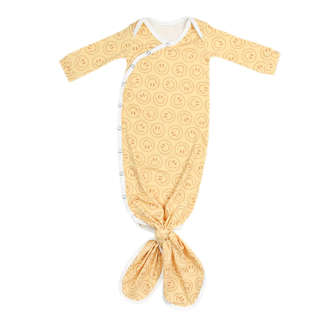 Soft Newborn Knotted Gown - Organic Cotton Baby Sleepwear for Boys & Girls - Perfect for Hospital, Photo Shoots & First Outfits