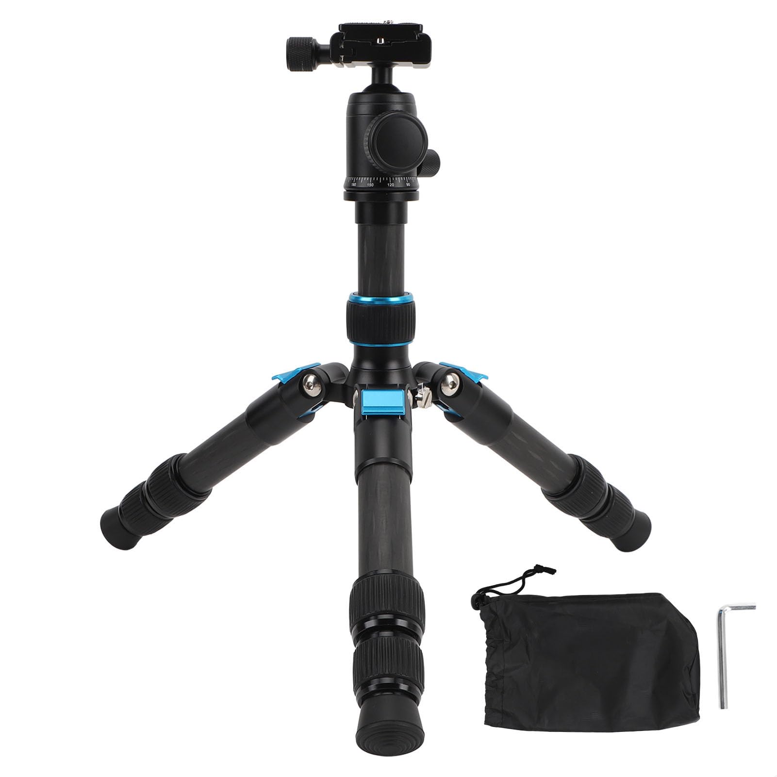 Portable Desktop Camera Tripod - Adjustable 3-Section Mini Tripod with 1/4