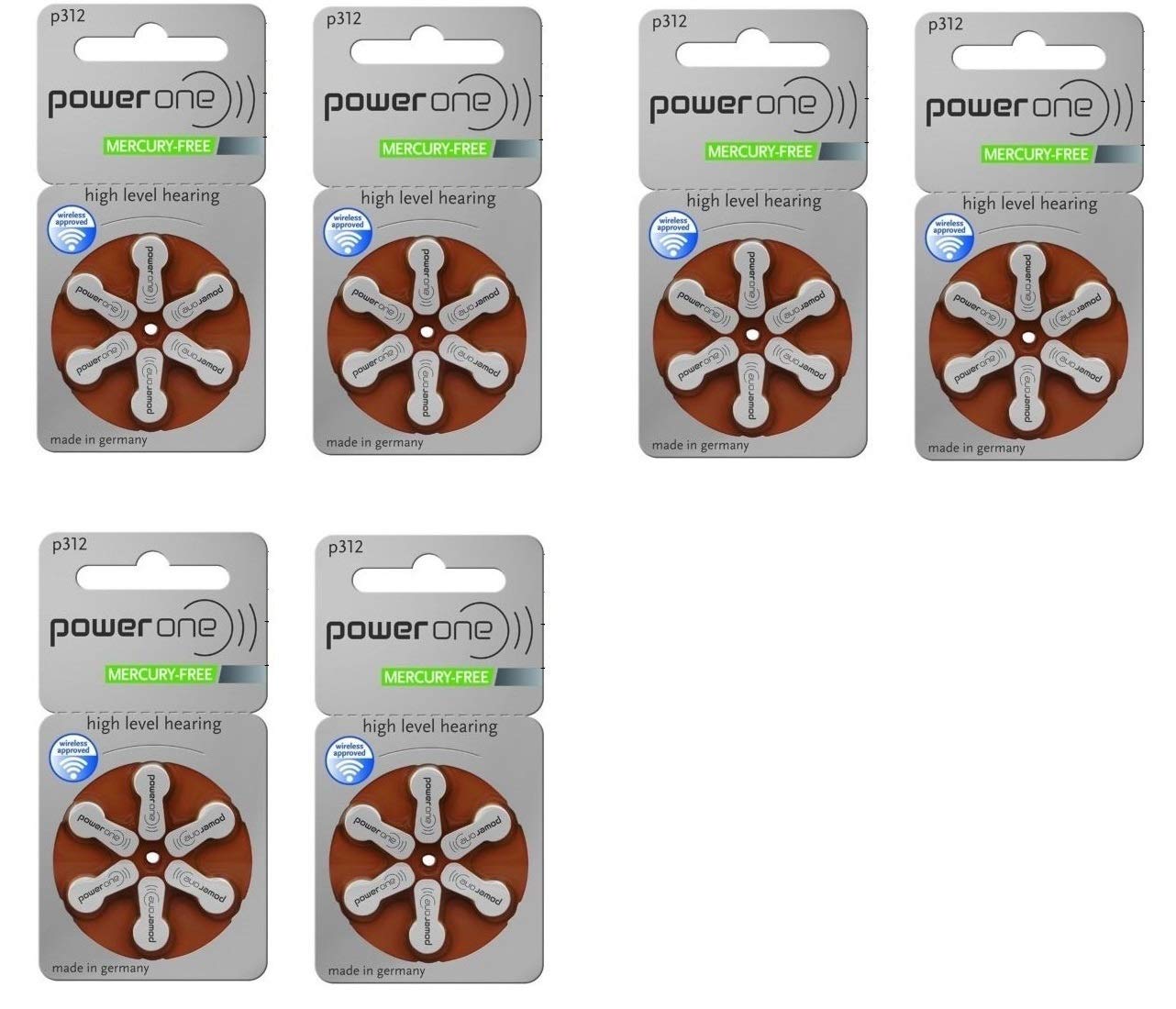 Premium 312 Size Mercury-Free Hearing Aid Batteries - Long Lasting Power for Hearing Devices - Perfect for Travel, Work & Daily Use
