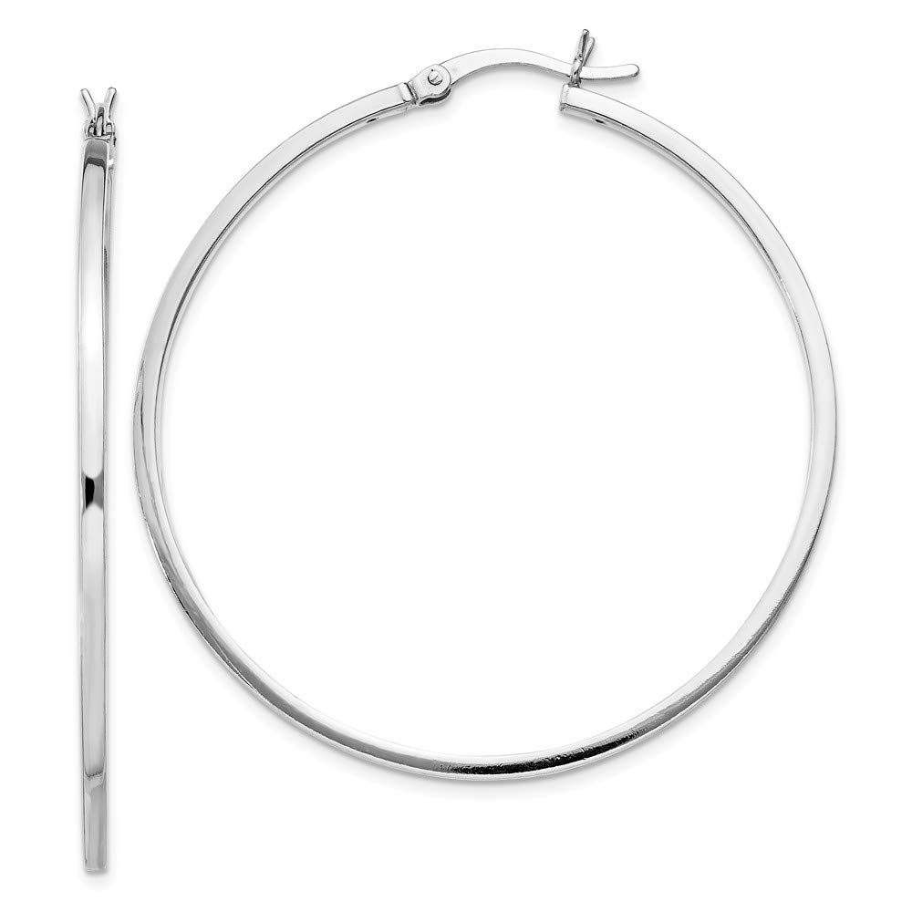 925 Sterling Silver Hinged Hoop Earrings 45mm - Elegant Dangle Earrings for Women, Perfect for Parties, Weddings & Everyday Wear