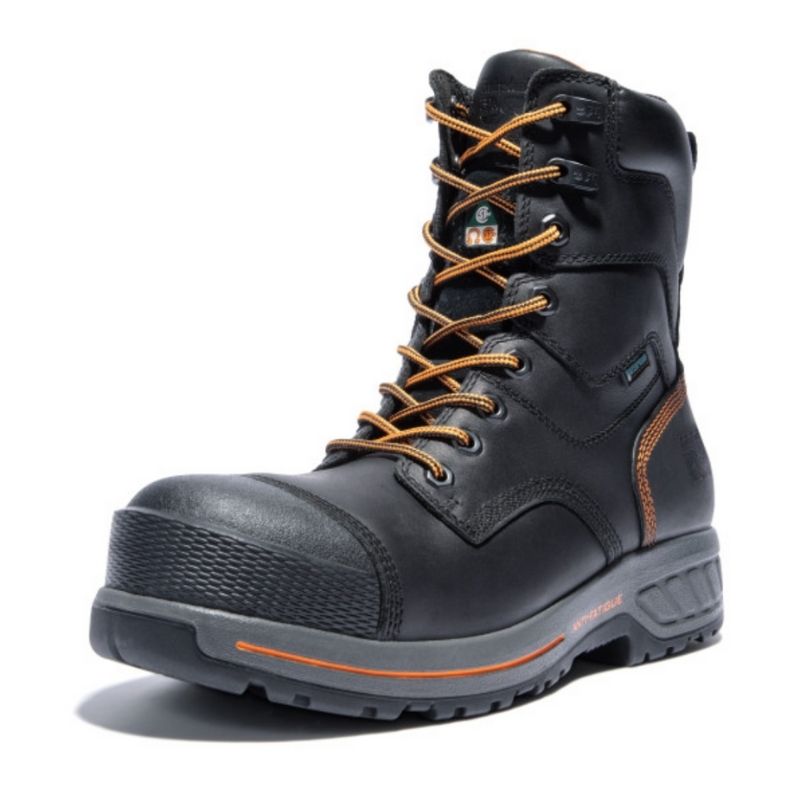 Timberland PRO Endurance HD Men's 8 Inch Waterproof Composite Toe CSA Certified Safety Work Boots - Black | Heavy Duty Construction for Outdoor Work, Hiking & Industrial Jobs