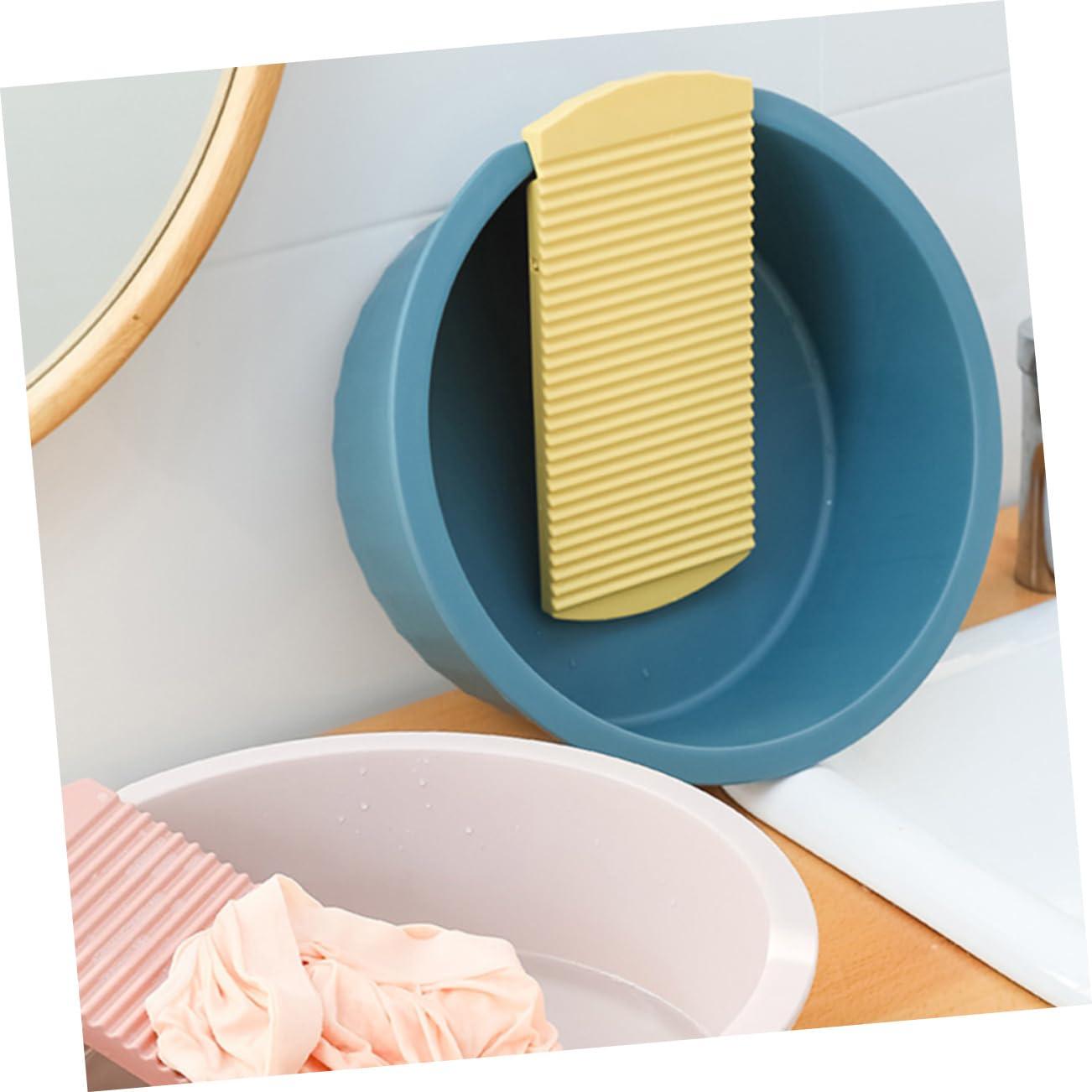 Portable ABS Laundry Wash Board & Multi-Purpose Cleaning Basin - Foldable Washing Board for Clothes, Foot Bath Tub, Hand Washing Station | Ideal for Camping, Travel, Small Apartments & Off-Grid Living