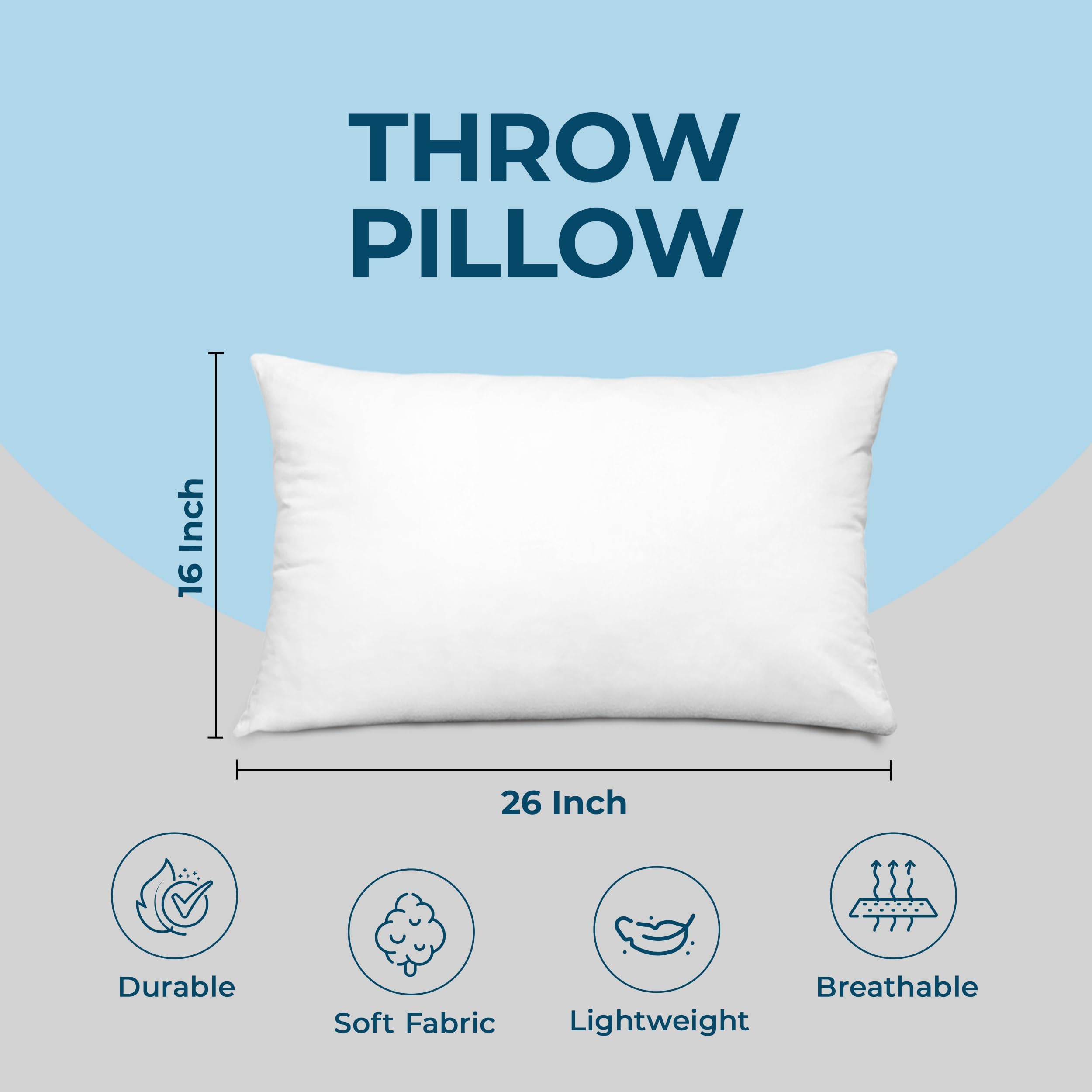 Utopia Bedding Throw Pillows Set of 4 - 16x26 Inch Decorative Couch Pillows for Sofa, Bed & Living Room - Soft White Stuffer Pillows for Home Decor, Cozy Comfort & Stylish Accents