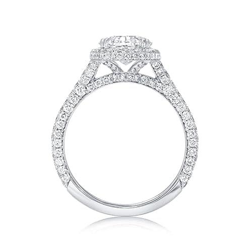 3.50 CT Elongated Oval Halo Moissanite Engagement Ring for Women - Handmade Wedding Bridal Ring Set with Pave Setting in Sterling Silver, 10k/14k/18k Solid Gold - Perfect Anniversary, Promise, or Valentine's Day Gift for Her - Ideal for Proposals, Weddings, and Special Occasions