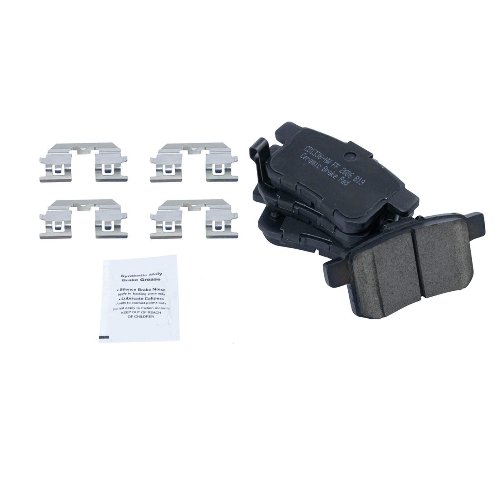 TRQ Premium Ceramic G-Coated Rear Brake Pad & Rotor Kit with Caliper - Compatible with 2009-2014 Acura TSX & 2008-2012 Honda Accord - Perfect for Smooth Stopping & Enhanced Safety in City Driving & Highway Conditions