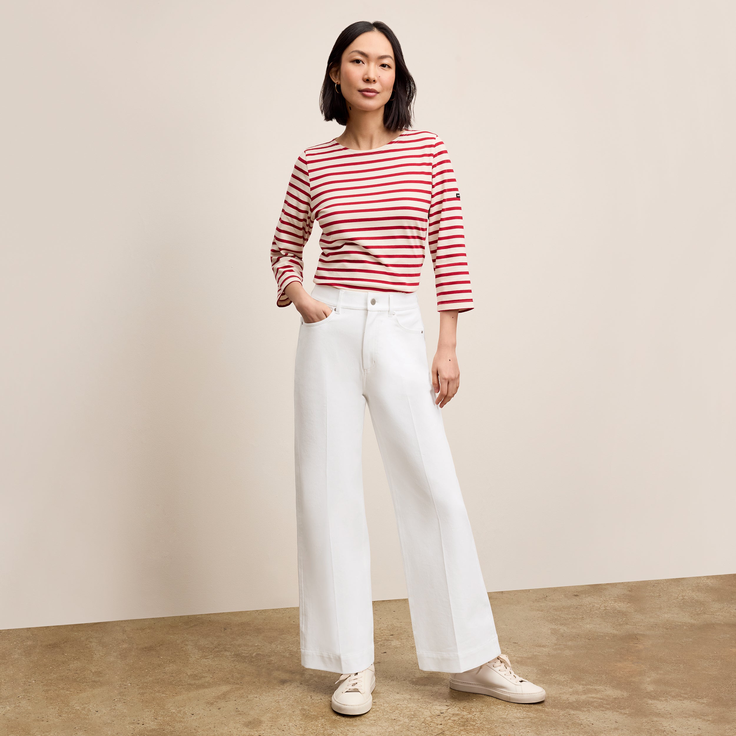 Milo Wide Leg Jeans for Women - Eco-Friendly Stretch Denim Pants in White | Comfortable & Sustainable Fashion for Casual Wear & Office Outfits