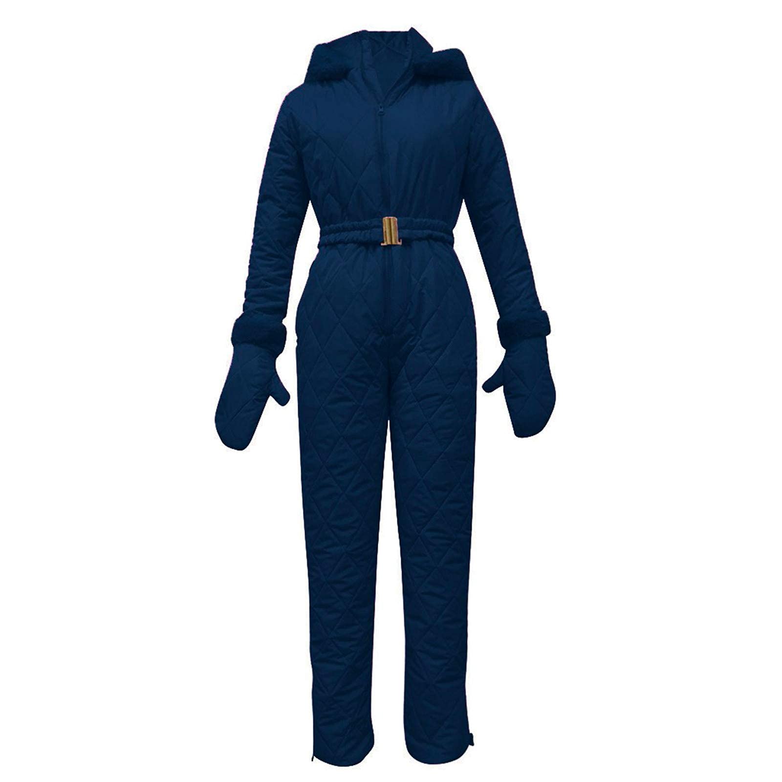 Women's Waterproof Ski Suit with Fur Collar & Hood - Winter Snow Jumpsuit for Outdoor Sports, Skiing & Snowboarding - Slim Fit Thermal Snowsuit for Cold Weather Adventures