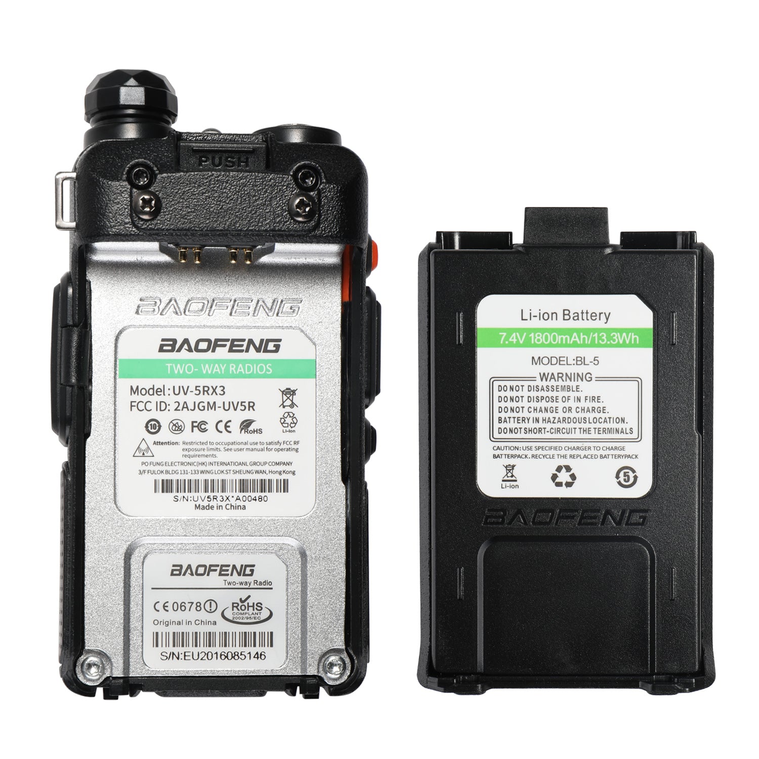 Baofeng UV-5RX3 Tri-Band Radio | 144/220/440MHz | Open Box | for Hiking, Camping & Emergency Communication