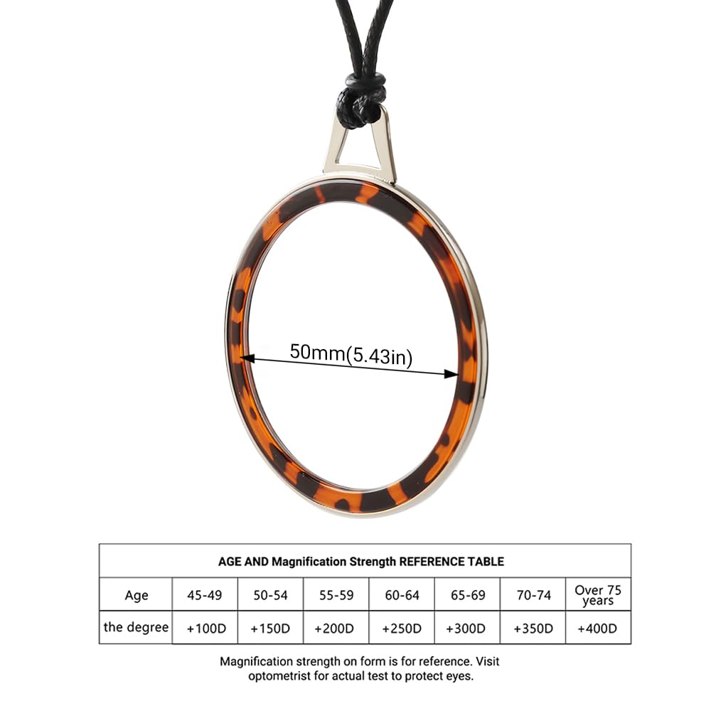 TERAISE Lightweight Reading Glasses Pendant Necklace - Anti-Loss Readers with Elegant Case for Women | Perfect for Reading, Travel & Everyday Use