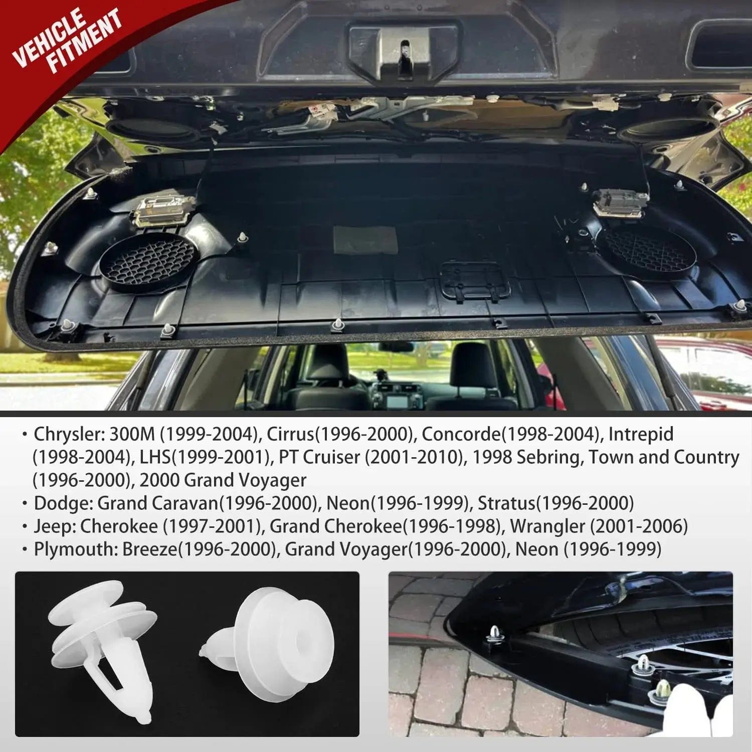 40 Pcs 17.5mm Hole 9mm Door Panel Retainer Clips Compatible with Chrysler 300M Cirrus Concorde Intrepid LHS PT Cruiser, Dodge Grand Caravan Neon Stratus, Plymouth Breeze Grand Voyager - Auto Interior Repair & Maintenance Accessories