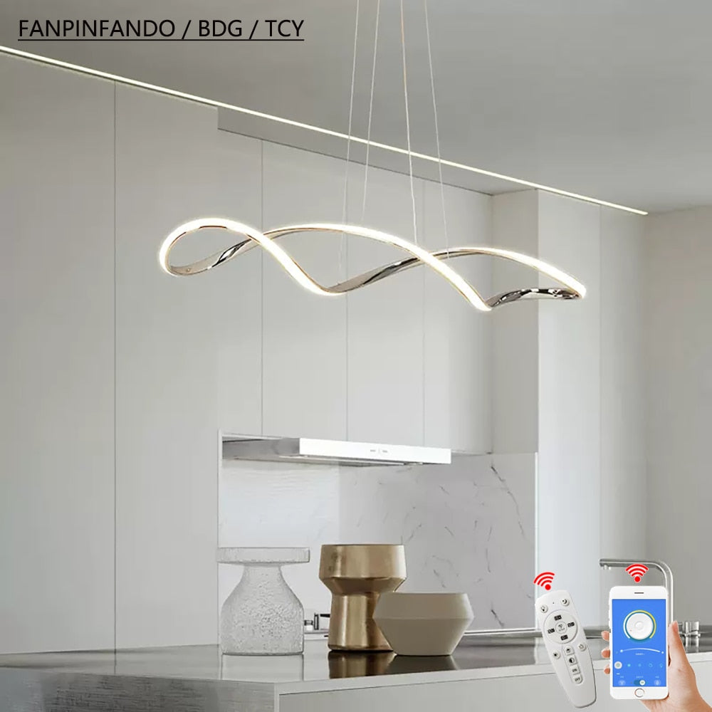 Twirl Chandelier - Elegant Kitchen Island Lighting Fixture for Modern Dining Rooms & Home Decor