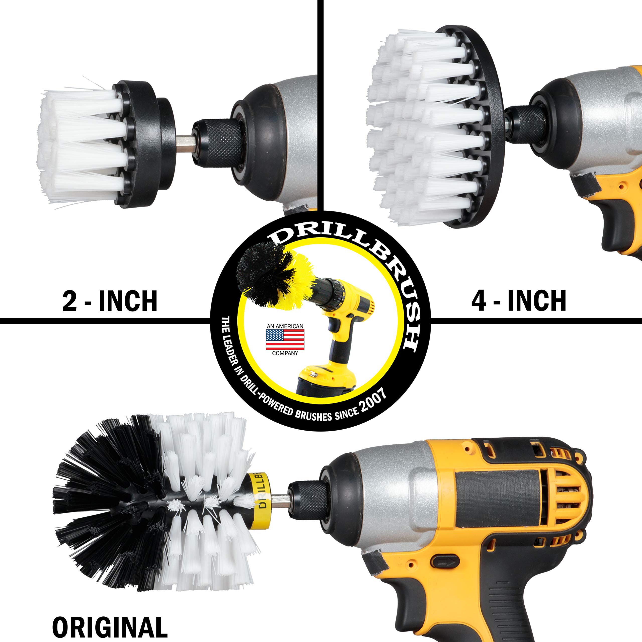 Drillbrush Cleaning Supplies Set - Upholstery & Carpet Cleaner Brush Kit for Auto Detailing | Car Interior Cleaning Tools | Perfect for Home, Car, Boat & Furniture Deep Cleaning