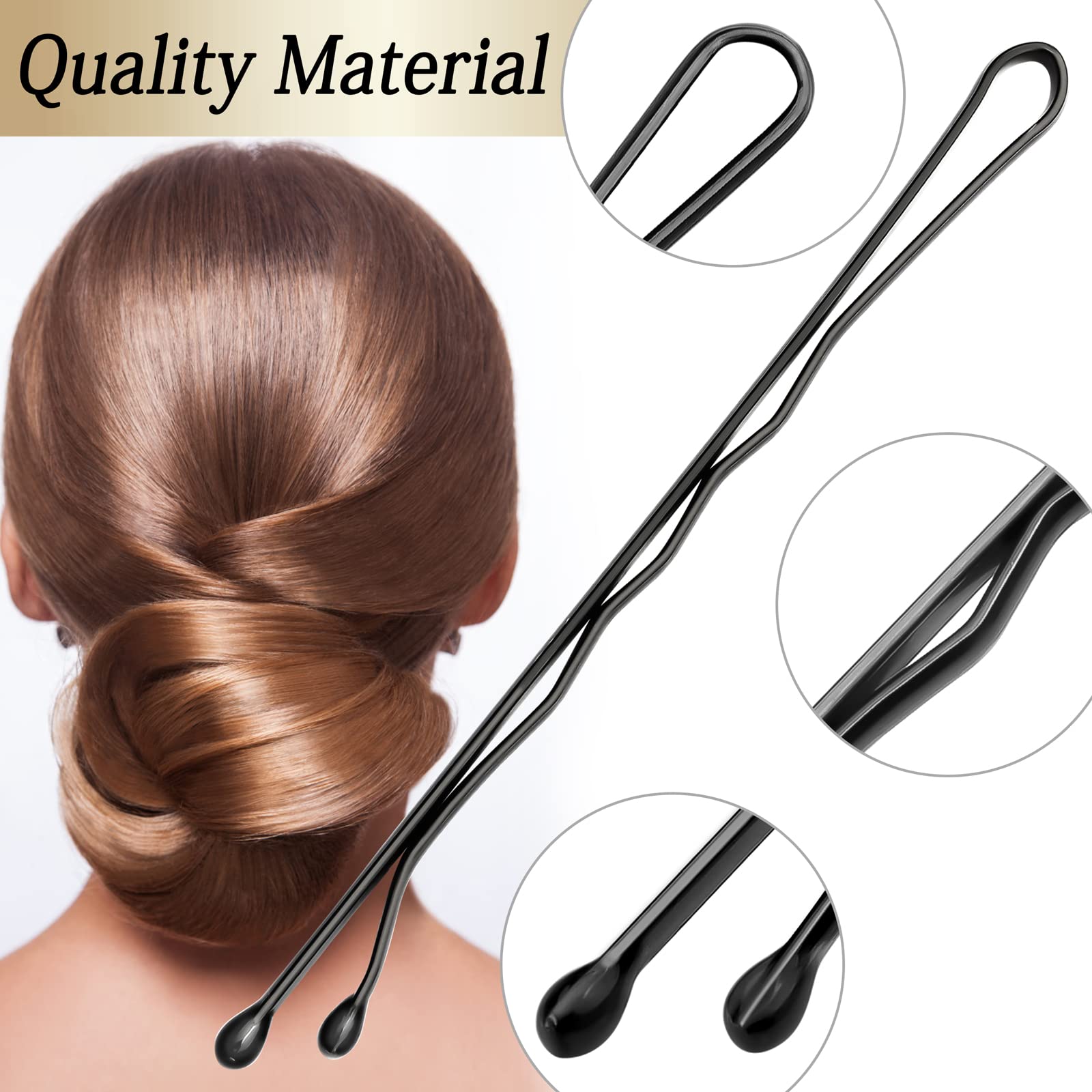 100PCS 2-Inch Black Bobby Pins for Women - Secure Hold Hair Clips for Styling, Updos & Braids - Includes Clear Storage Box - Perfect for Salon, Wedding & Everyday Use