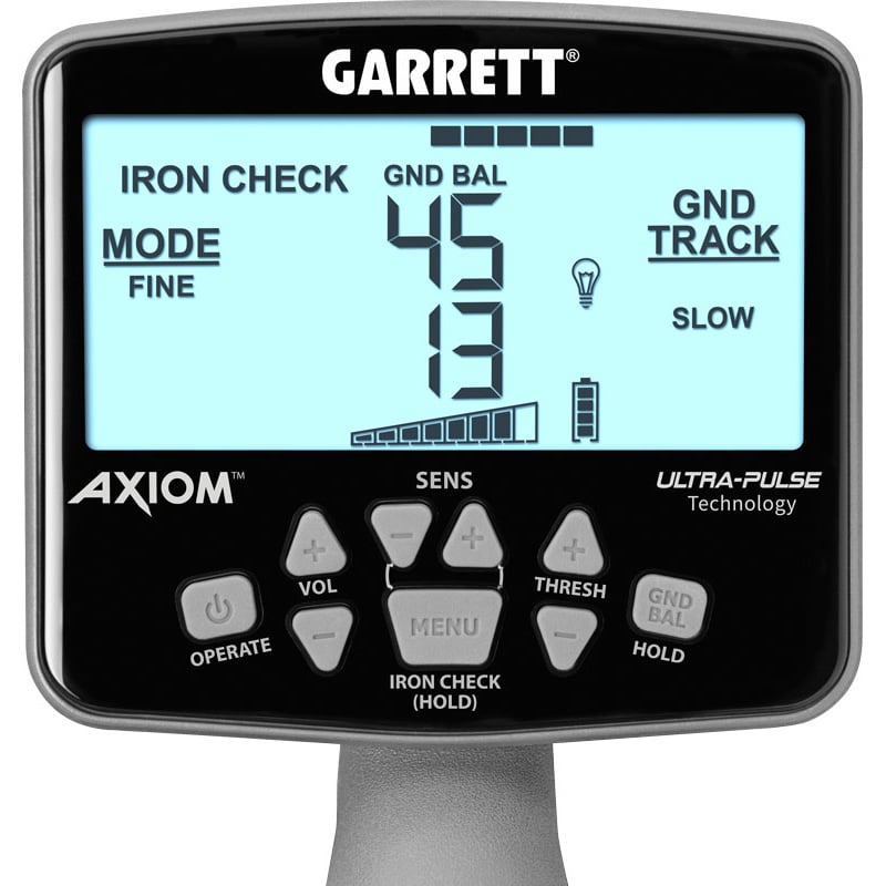 Garrett Axiom Metal Detector with 13x11 Mono Coil & 11x7 DD Coil - Professional Gold Detector Kit with MS 2 Headphones for Treasure Hunting, Beach Searching & Outdoor Adventures